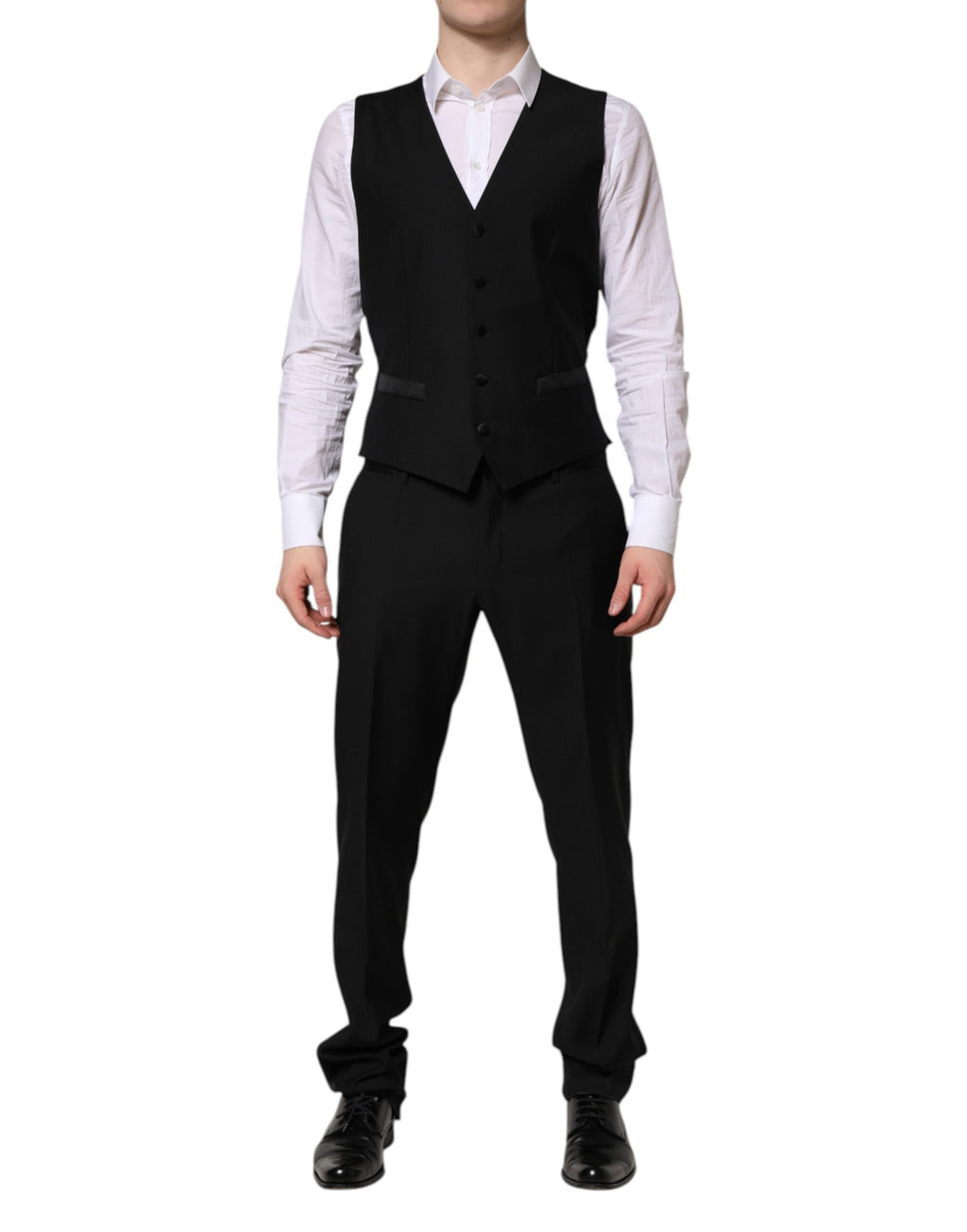 Costume 3 pièces Dolce & Gabbana noir MARTINI orné de cristaux