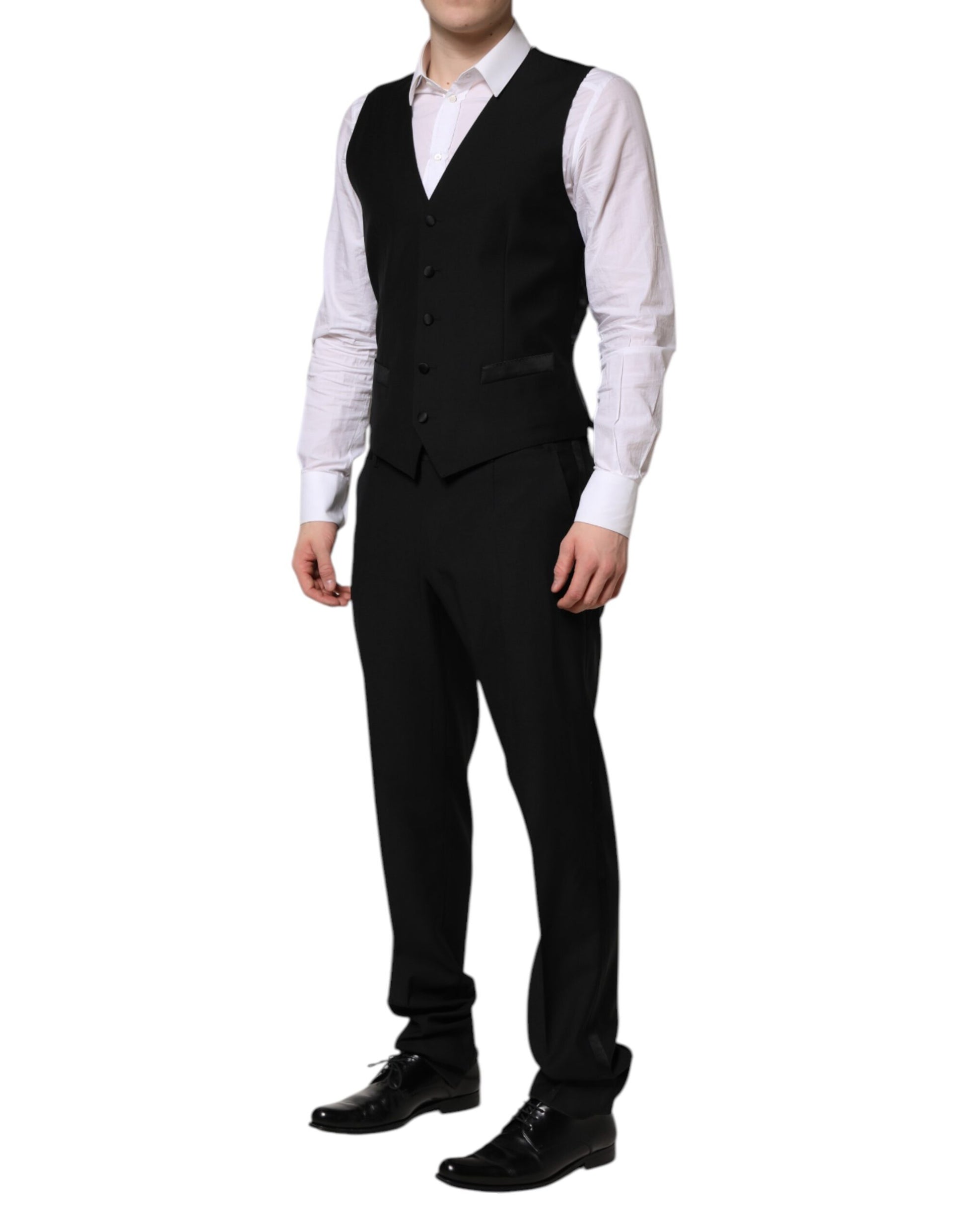 Costume 3 pièces Dolce & Gabbana noir MARTINI orné de cristaux