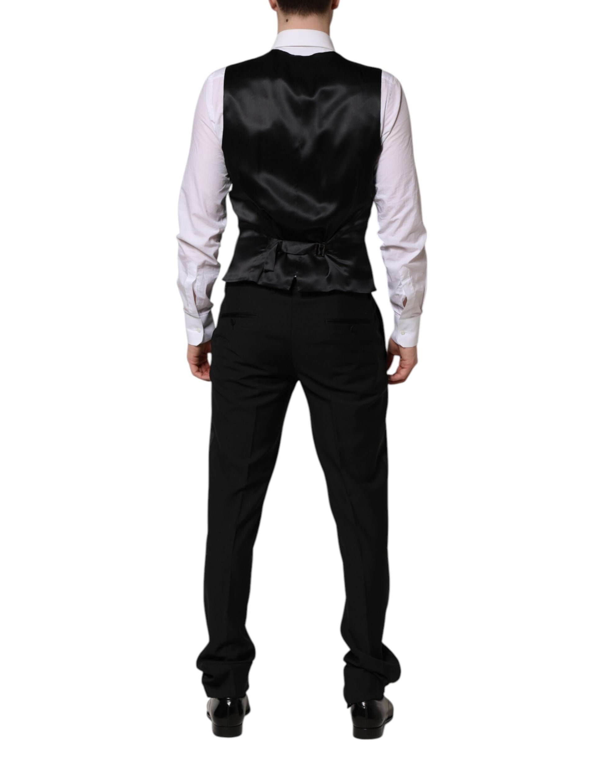 Costume 3 pièces Dolce & Gabbana noir MARTINI orné de cristaux