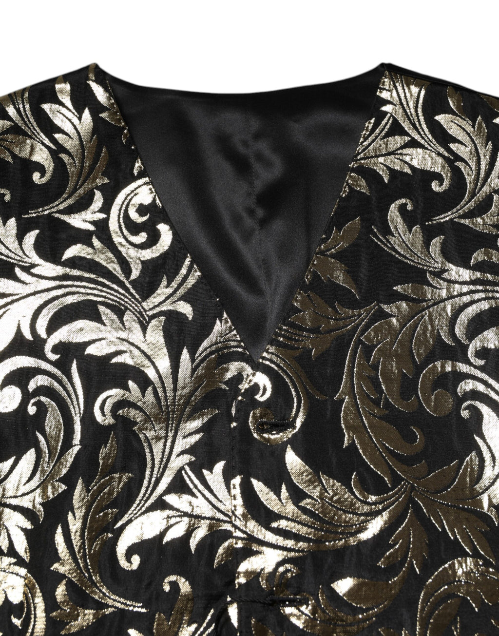 Gilet de costume formel Dolce & Gabbana en jacquard noir et doré pour homme