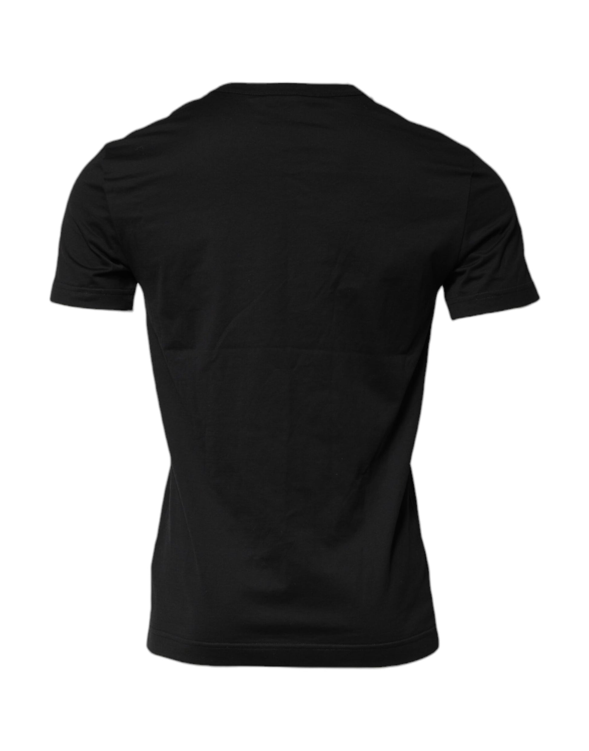 T-shirt Dolce & Gabbana en coton noir à manches courtes et col rond