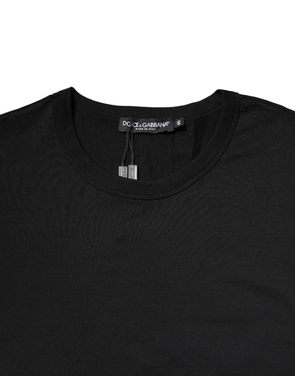 T-shirt Dolce & Gabbana en coton noir à manches courtes et col rond