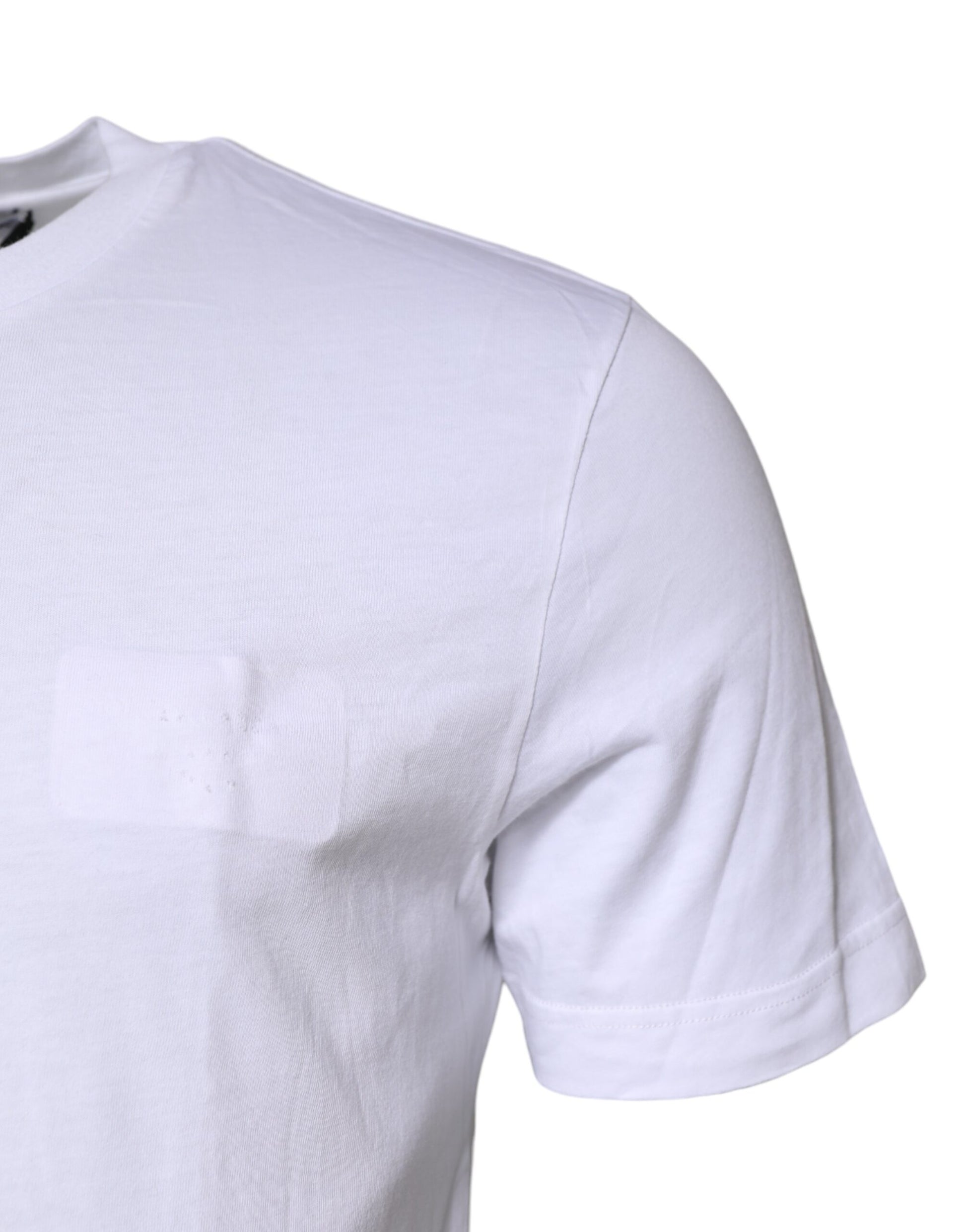 T-shirt Dolce & Gabbana en coton blanc à col rond et manches courtes