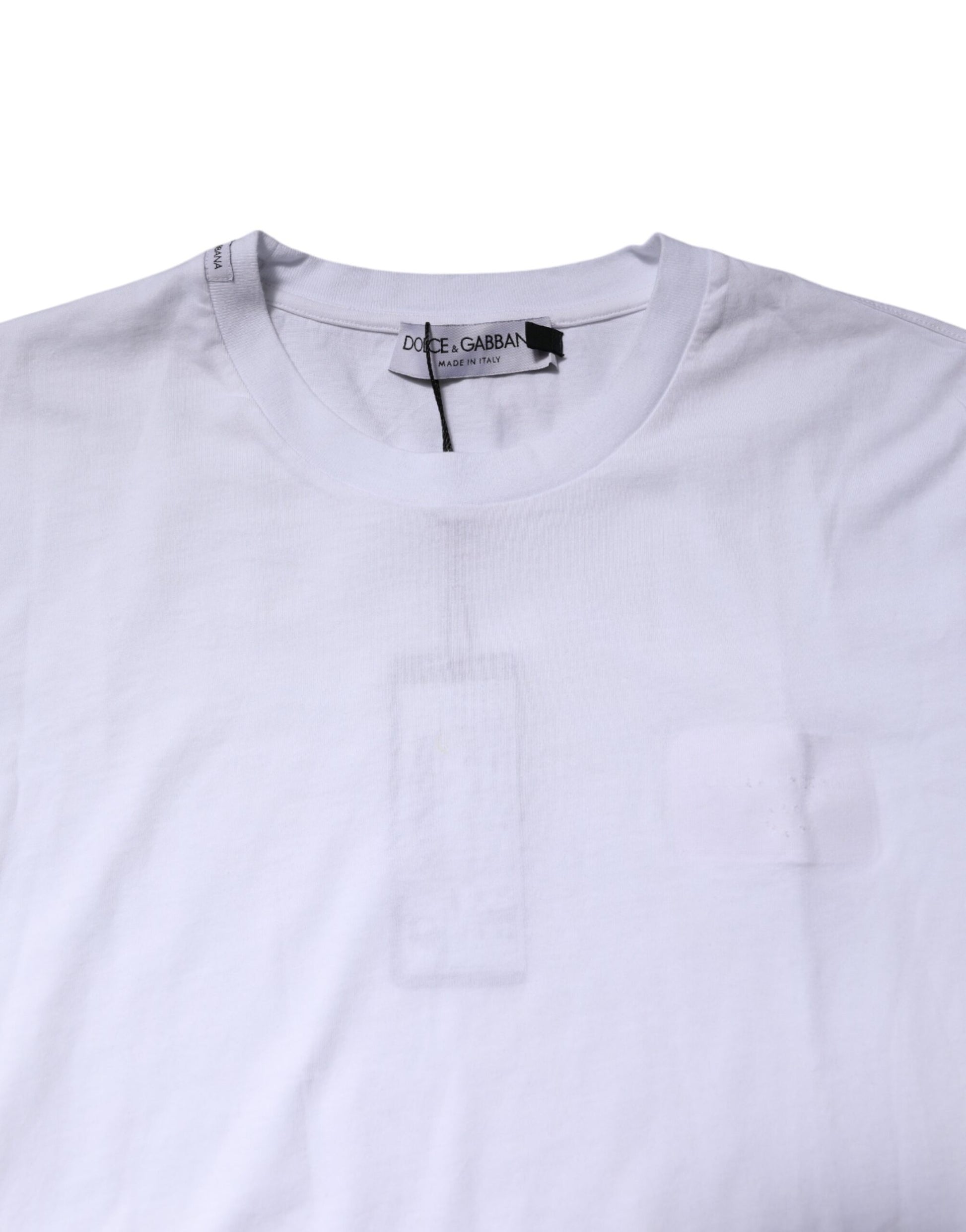 T-shirt Dolce & Gabbana en coton blanc à col rond et manches courtes