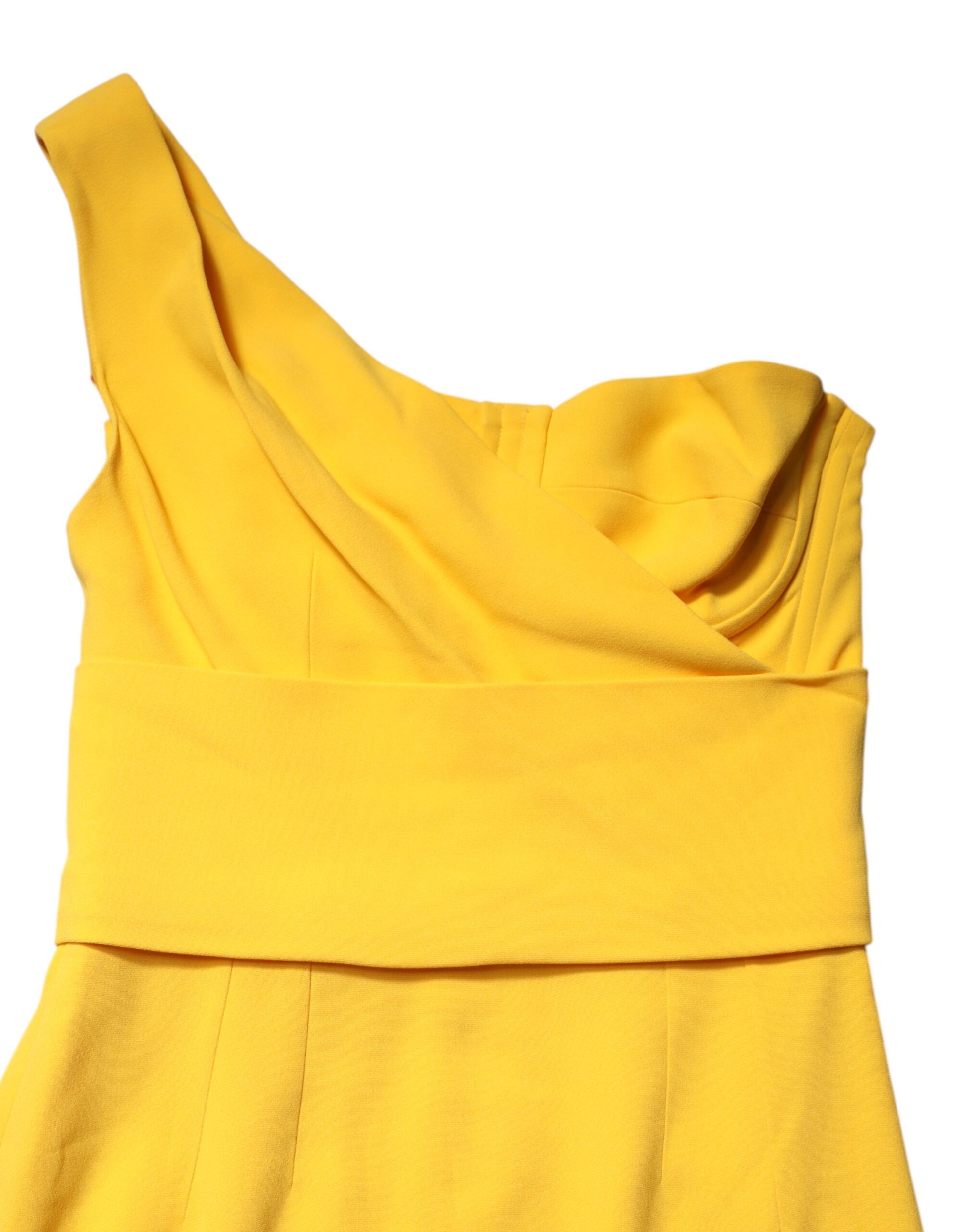 Robe midi fendue asymétrique jaune Dolce & Gabbana