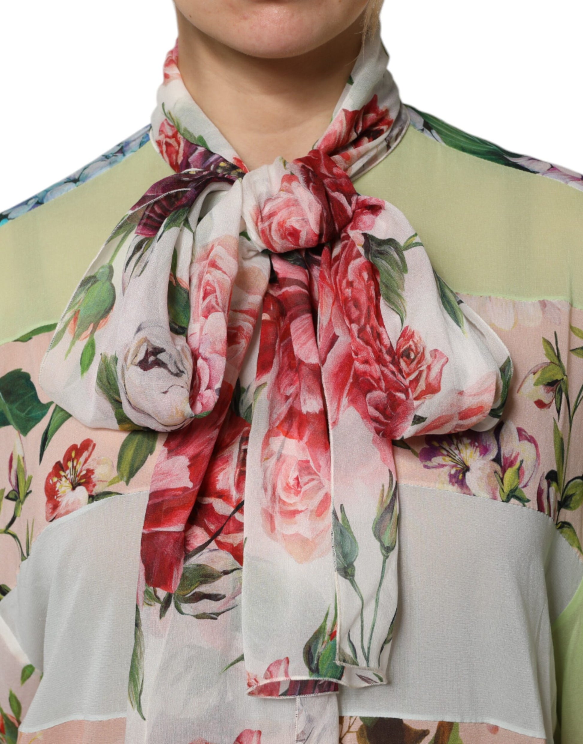 Haut à manches longues Dolce & Gabbana en patchwork floral multicolore