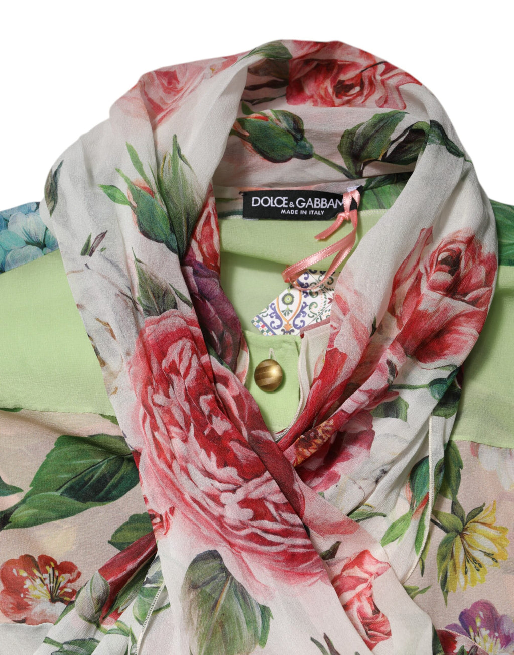 Haut à manches longues Dolce & Gabbana en patchwork floral multicolore