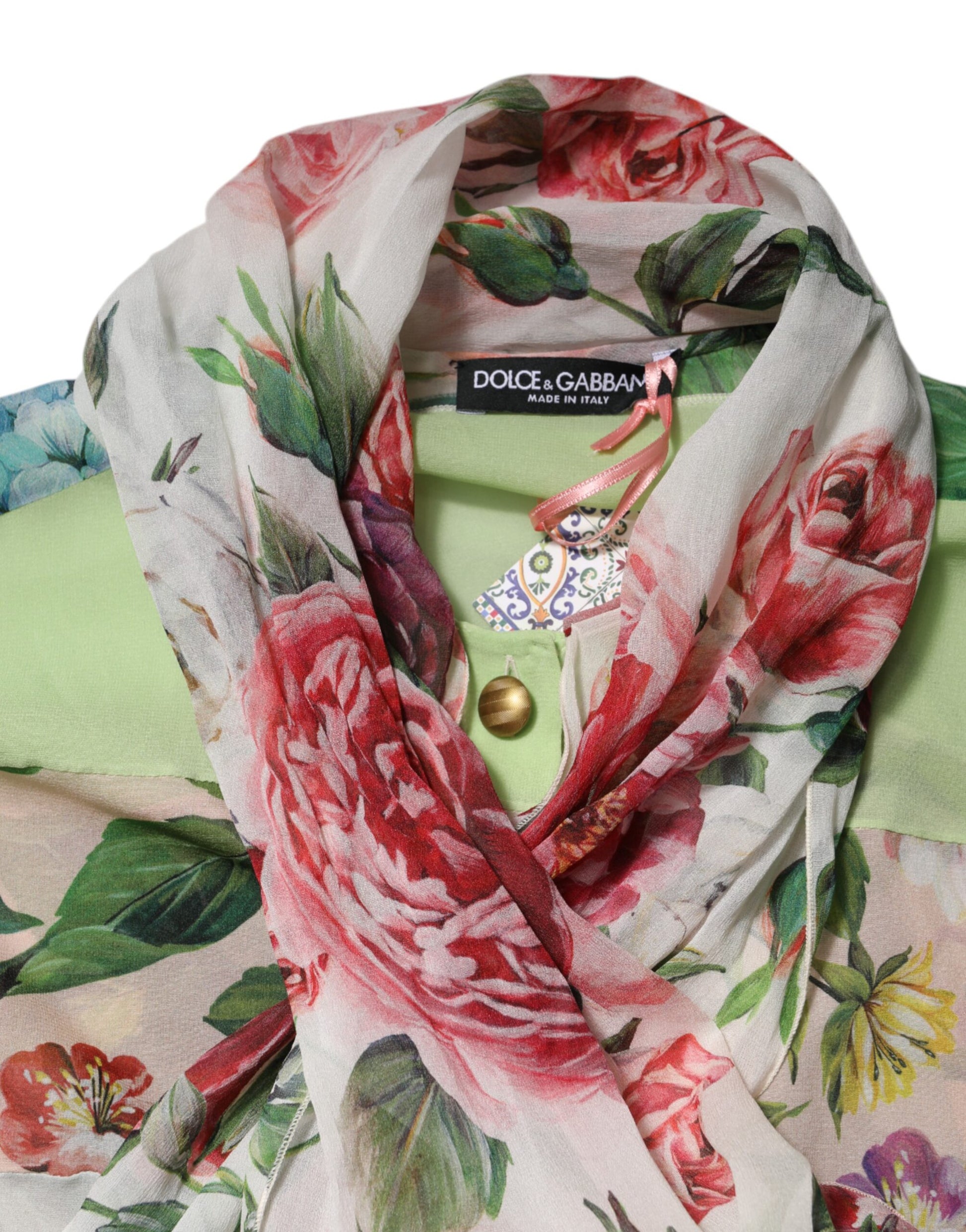 Haut à manches longues Dolce & Gabbana en patchwork floral multicolore