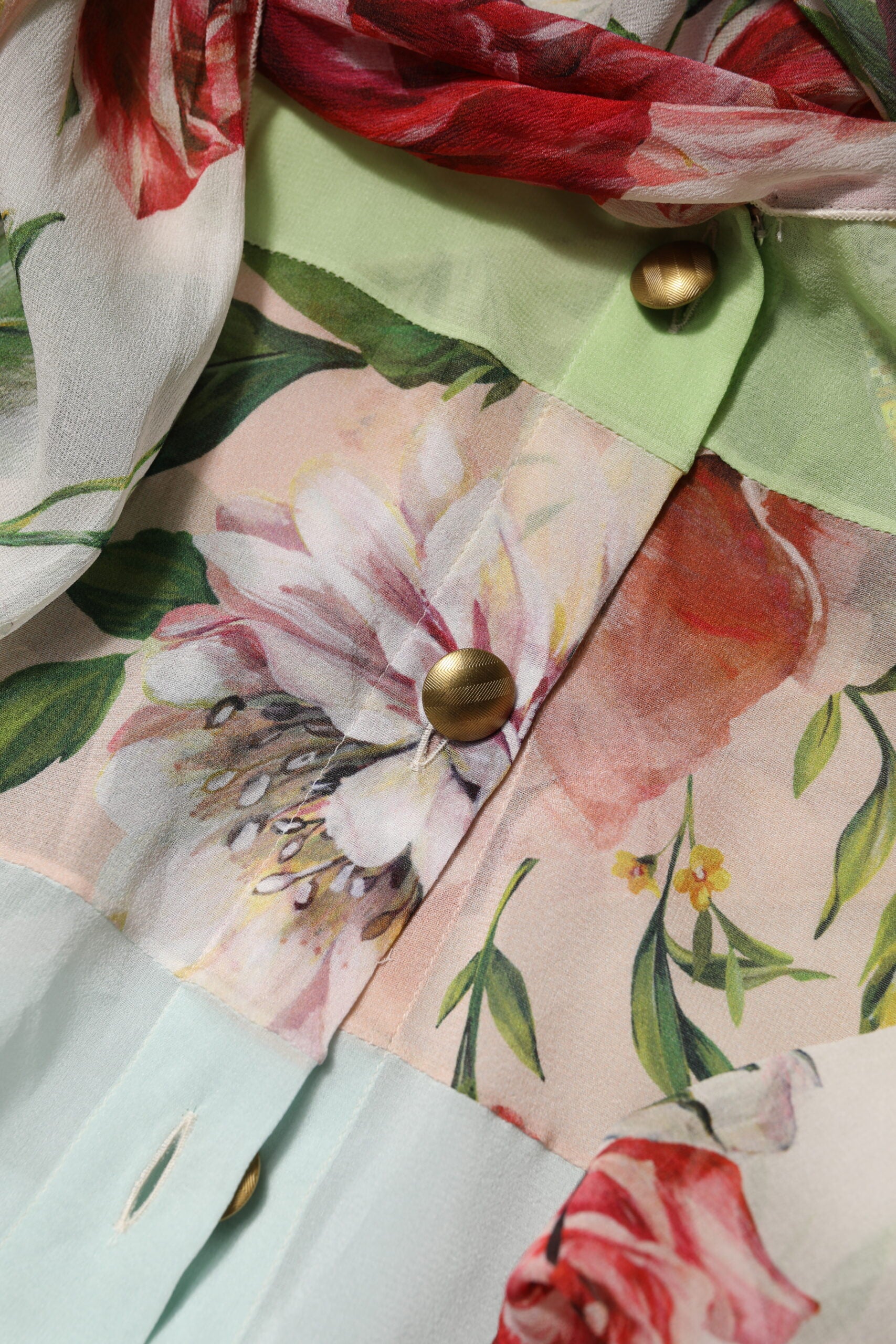 Haut à manches longues Dolce & Gabbana en patchwork floral multicolore