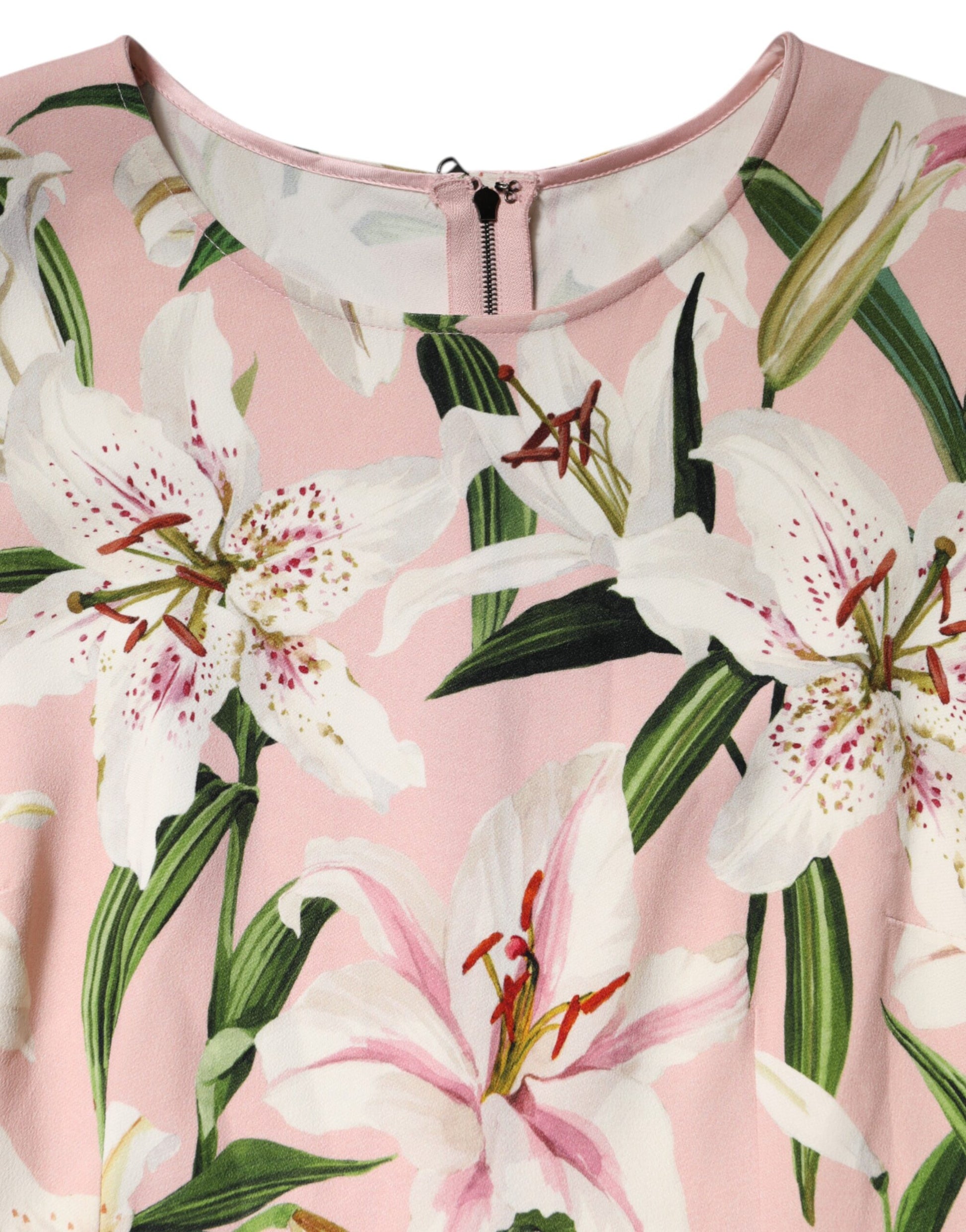 Chemisier Dolce & Gabbana en viscose à imprimé lys rose et col rond