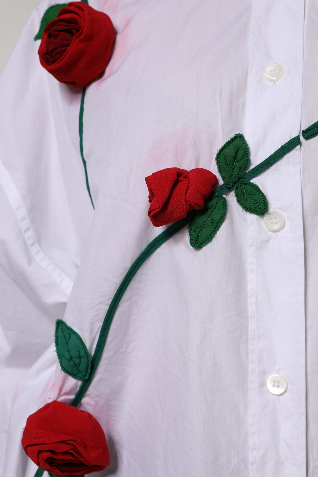Haut chemise Dolce & Gabbana en coton blanc à appliqués floraux
