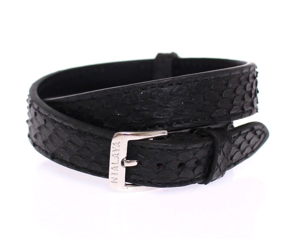 Nialaya Schlangenhaut CZ LOVE 925 Silber Armband