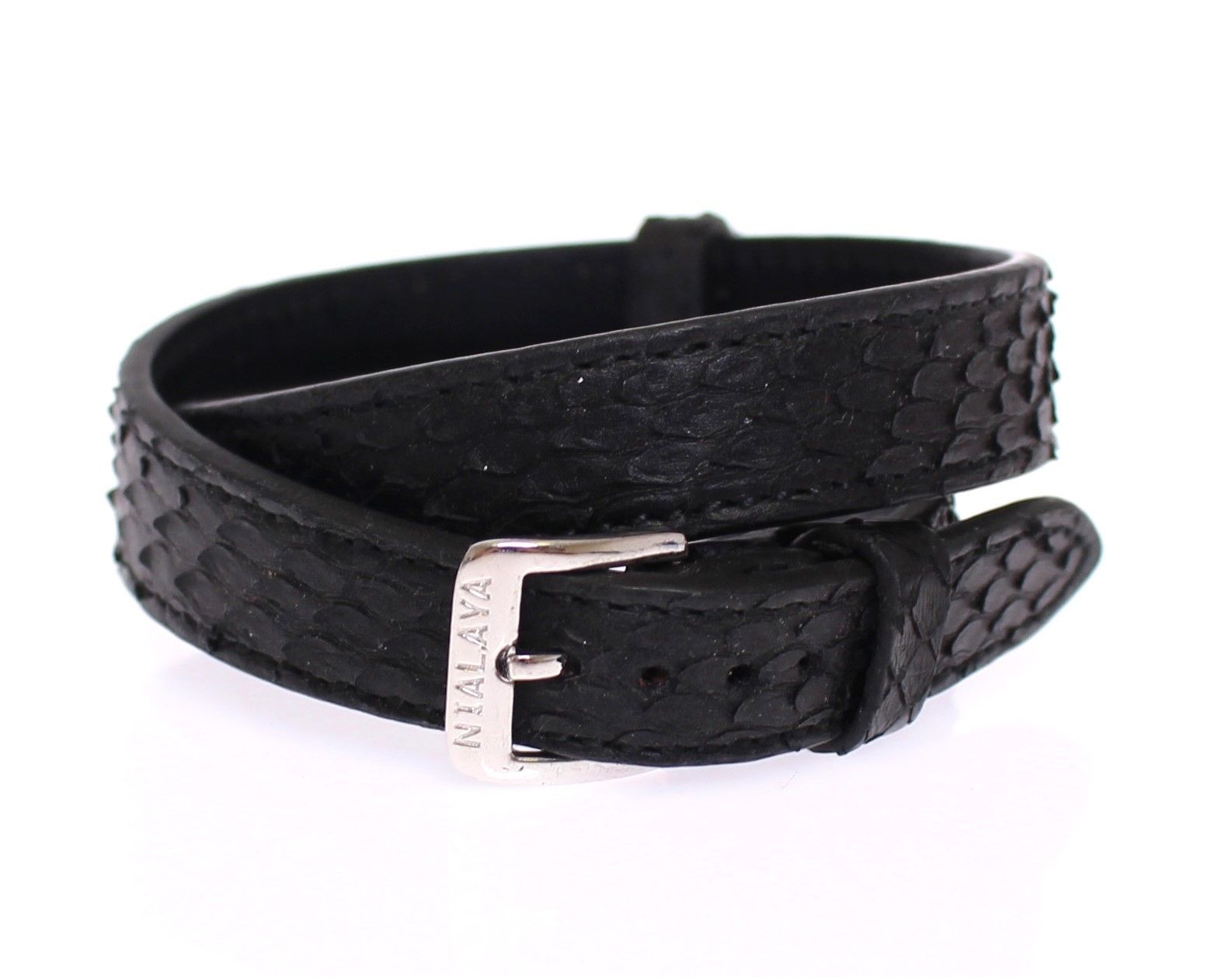 Nialaya Schlangenhaut CZ LOVE 925 Silber Armband