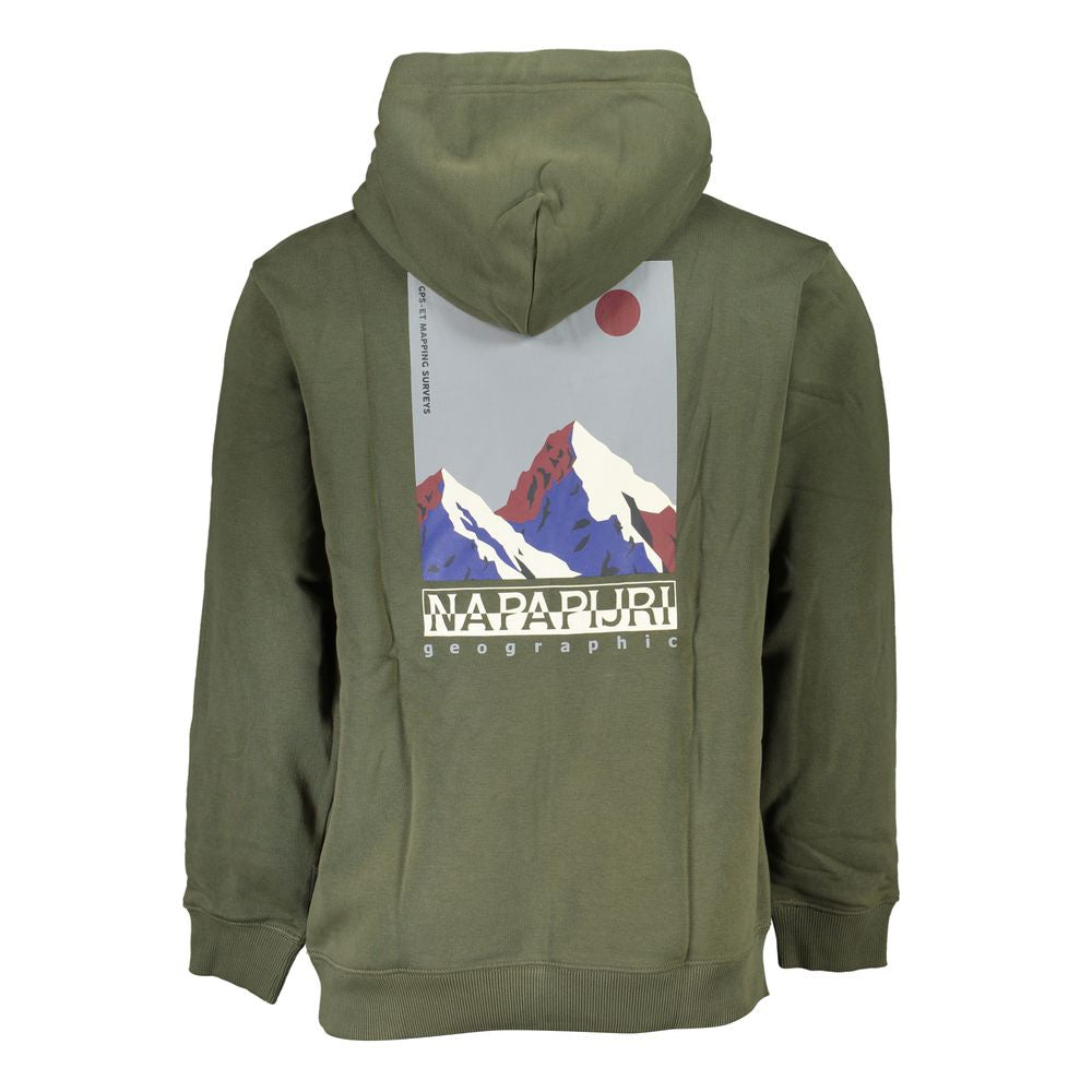 Sweat-shirt à capuche Napapijri vert en coton pour homme