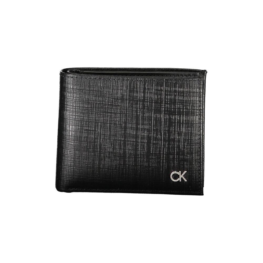 Portefeuille en cuir noir pour homme Calvin Klein