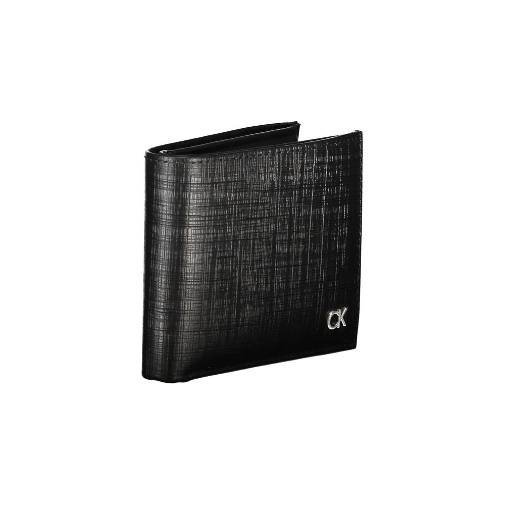 Portefeuille en cuir noir pour homme Calvin Klein