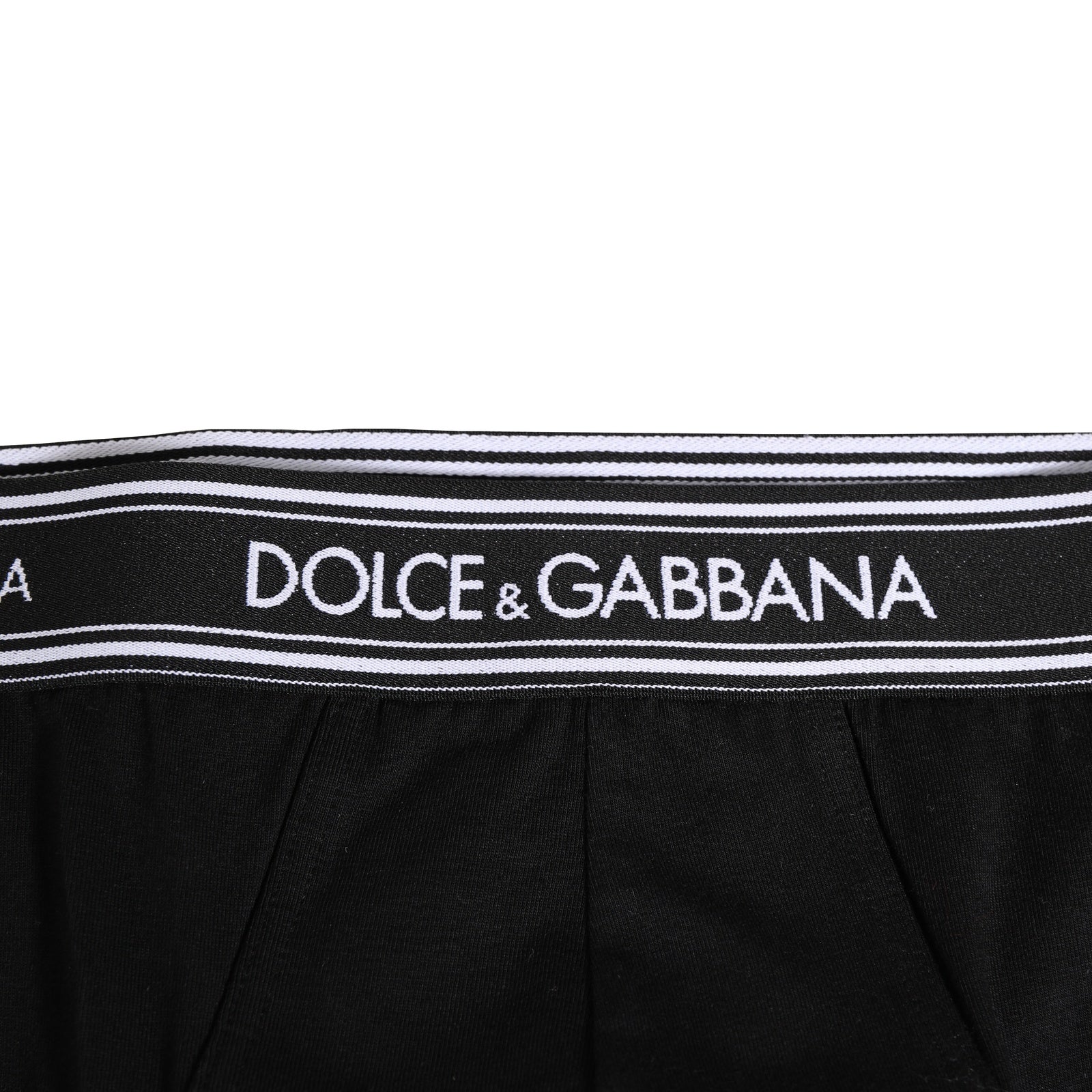 Slip Dolce & Gabbana en coton stretch noir imprimé logo