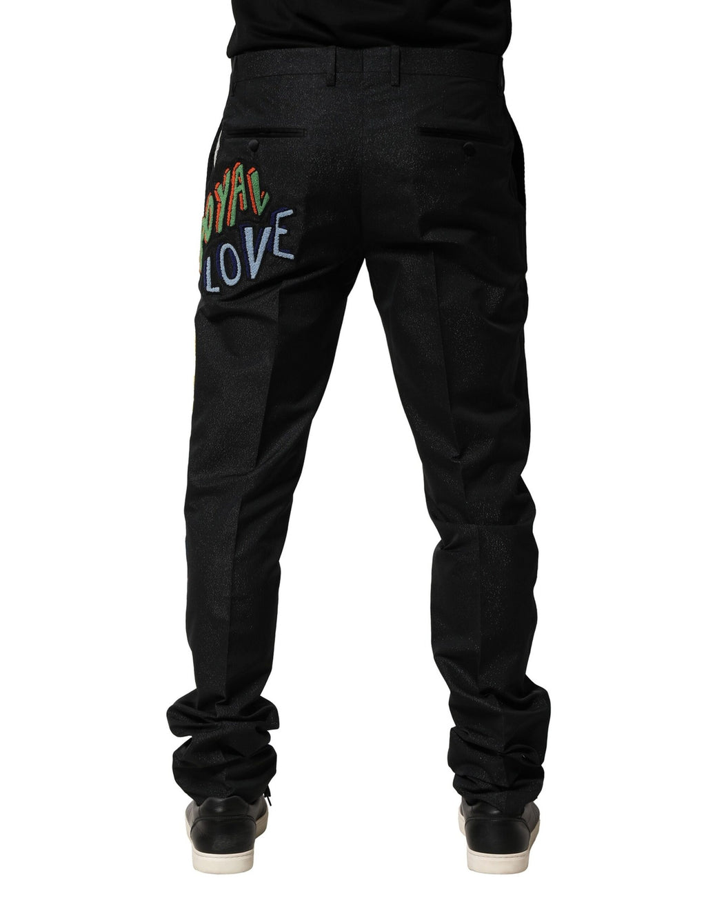 Pantalon pour homme Dolce & Gabbana noir à broderies graphiques