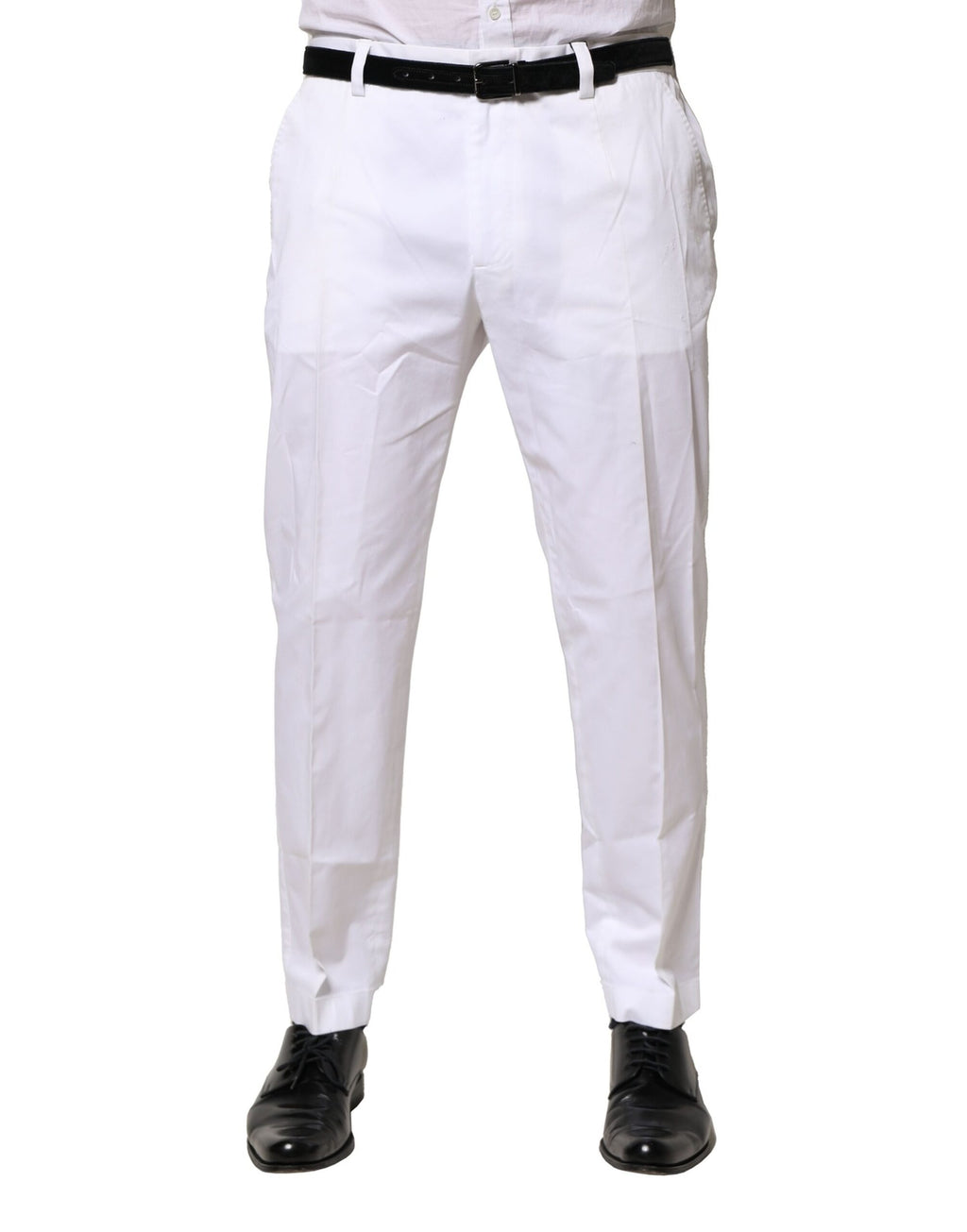 Robe en coton blanc Dolce & Gabbana Pantalon habillé ajusté