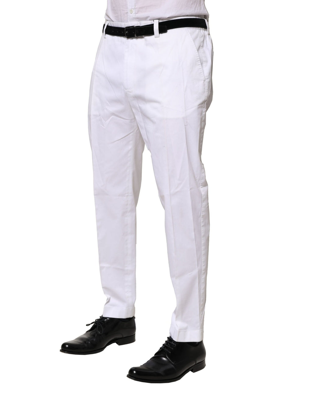 Robe en coton blanc Dolce & Gabbana Pantalon habillé ajusté