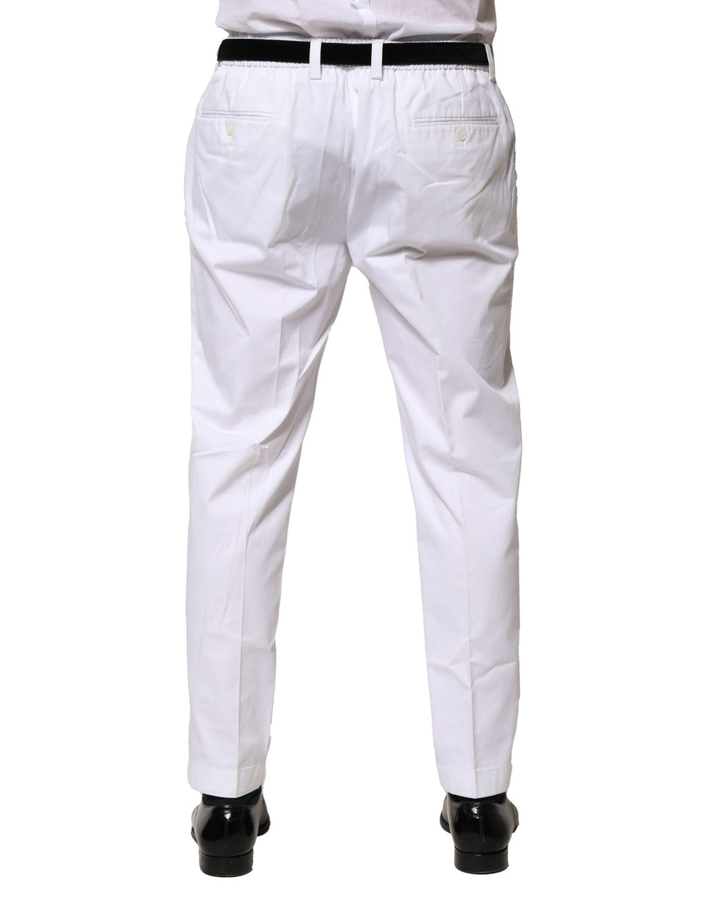 Robe en coton blanc Dolce & Gabbana Pantalon habillé ajusté