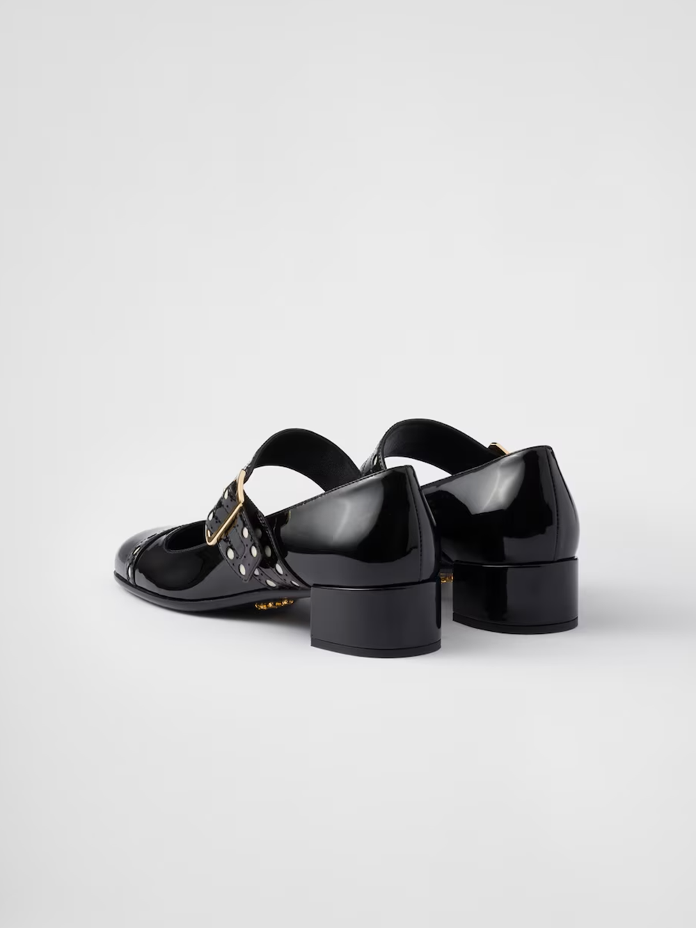Prada Mary Jane-Pumps aus schwarzem Lackleder