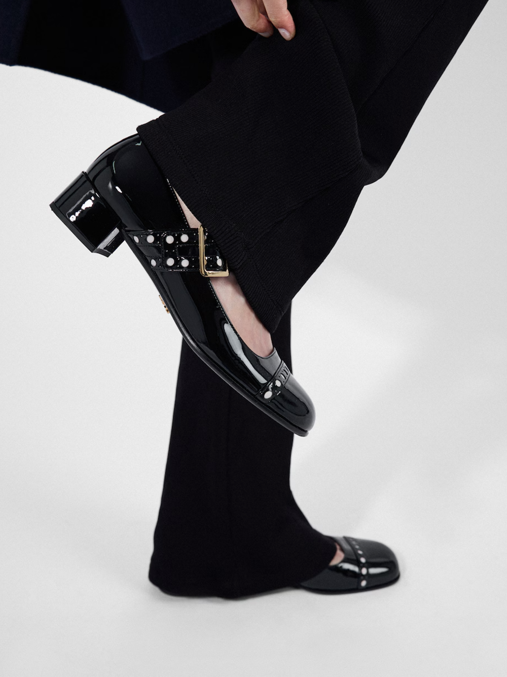 Prada Mary Jane-Pumps aus schwarzem Lackleder