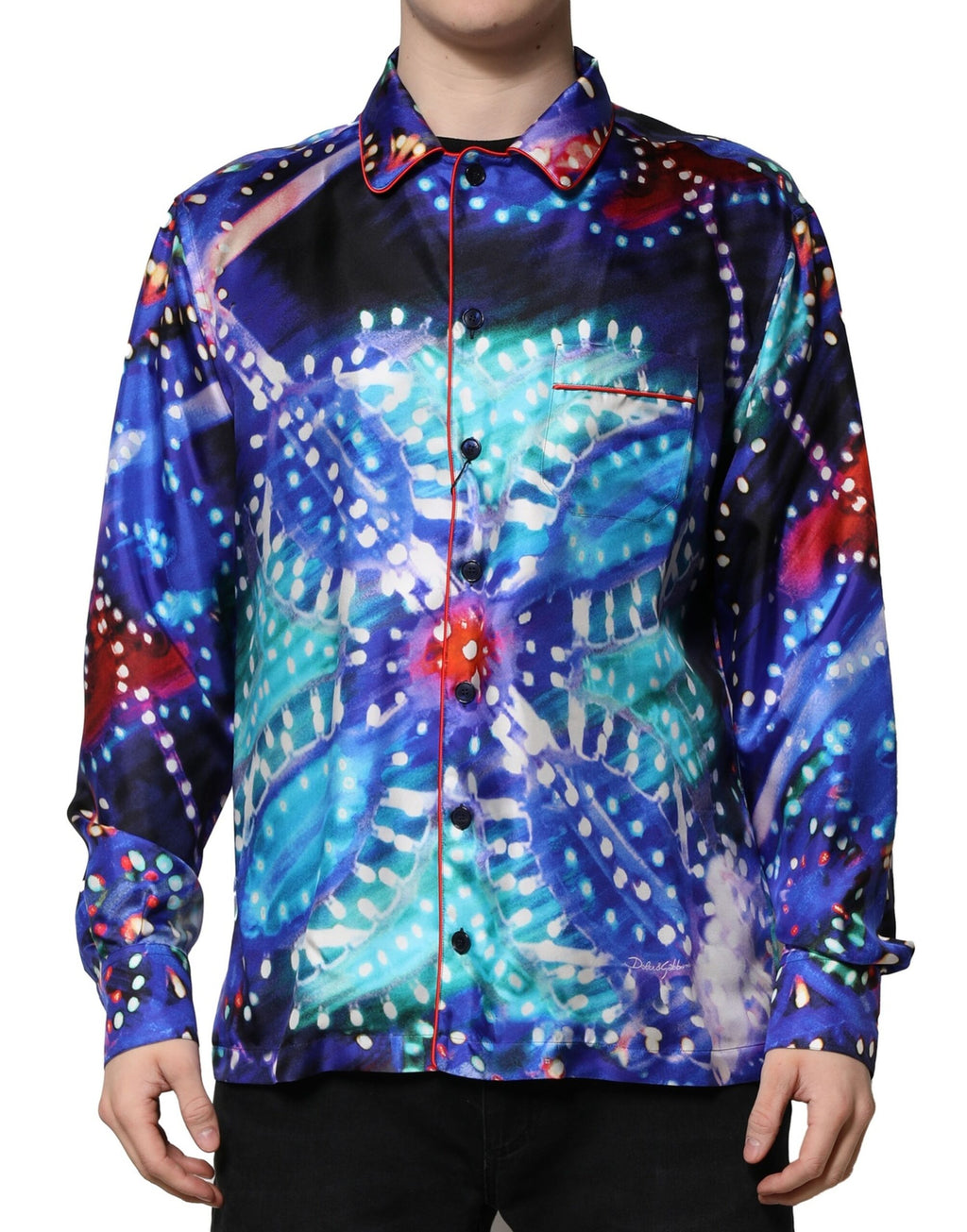 Chemise décontractée Dolce & Gabbana en soie imprimée multicolore