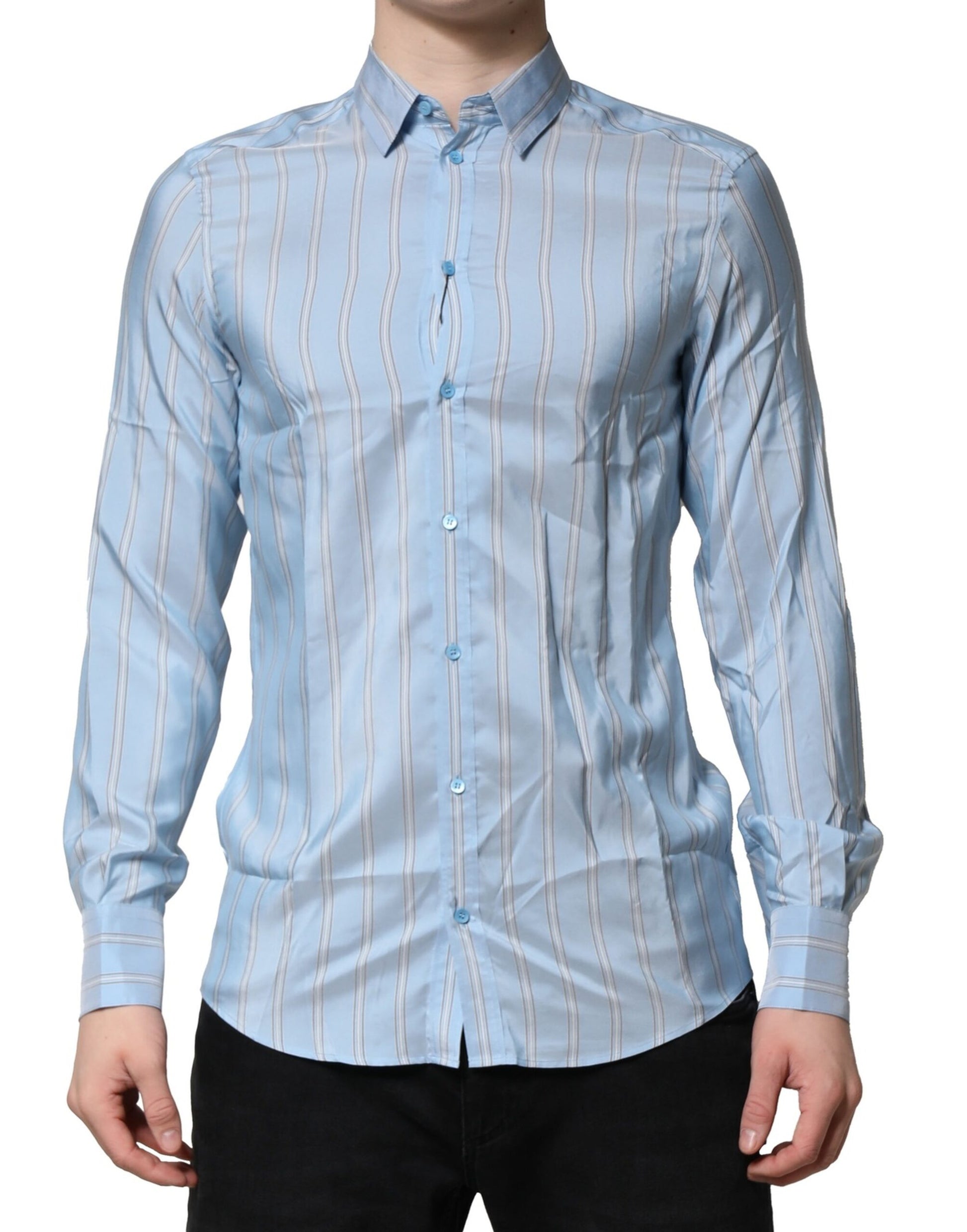 Chemise habillée rayée MARTINI Dolce & Gabbana Light Blue