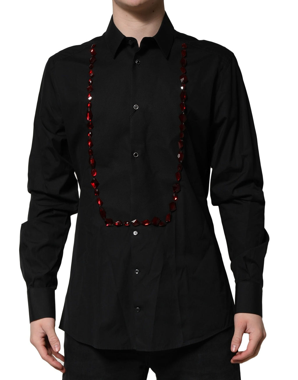 Chemise Habillée Homme Dolce & Gabbana Noire Cristal Doré