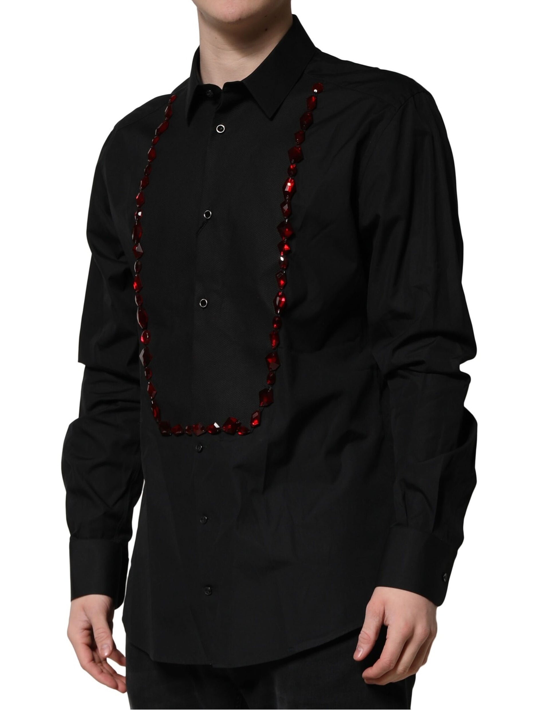 Chemise Habillée Homme Dolce & Gabbana Noire Cristal Doré