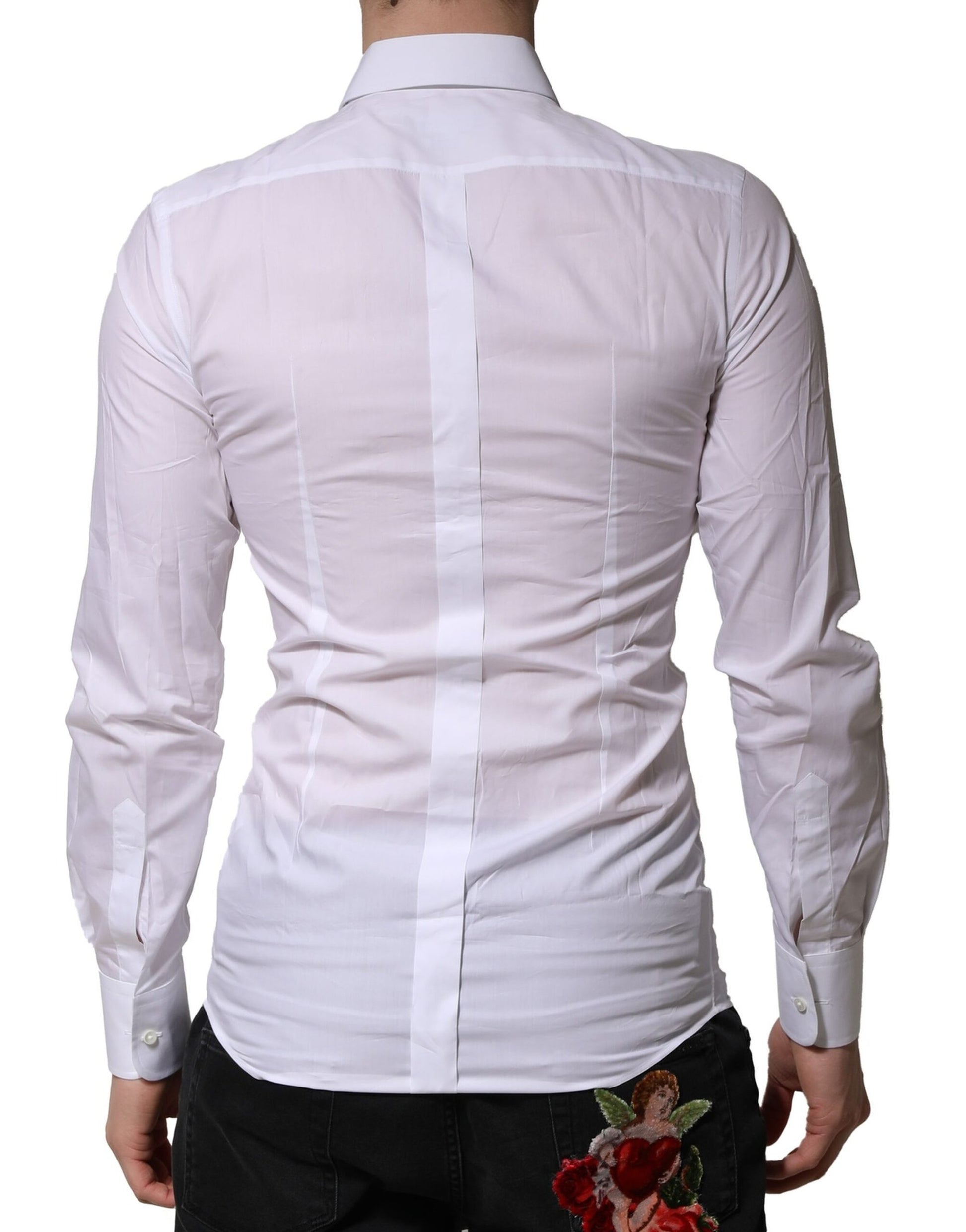 Chemise habillée Dolce & Gabbana blanche ornée d'embellissements pour homme
