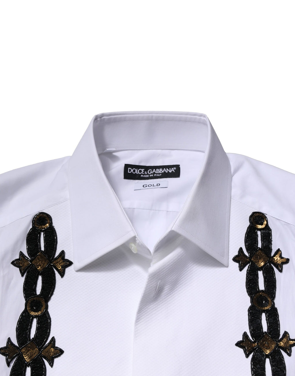 Chemise habillée Dolce & Gabbana blanche ornée d'embellissements pour homme
