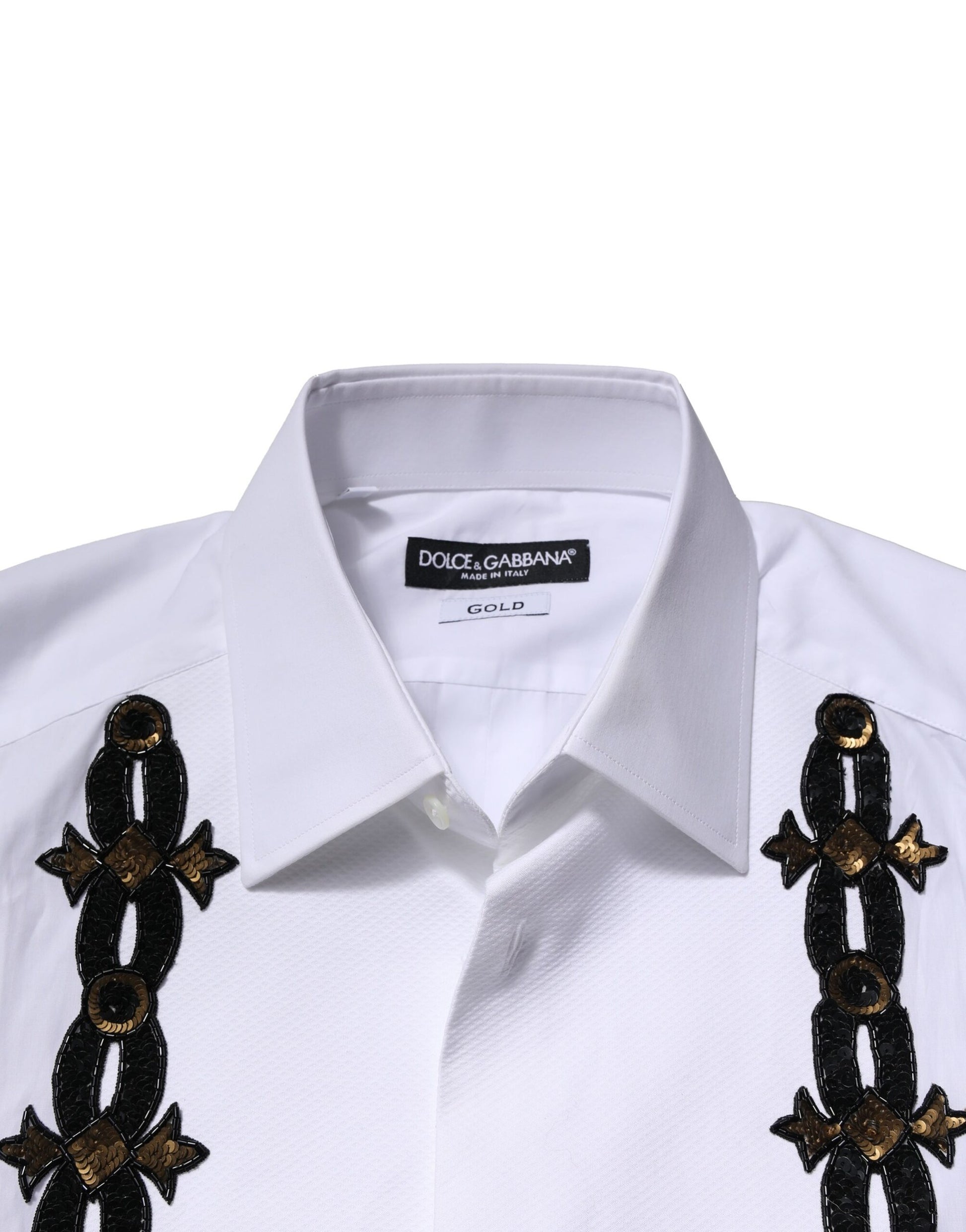 Chemise habillée Dolce & Gabbana blanche ornée d'embellissements pour homme