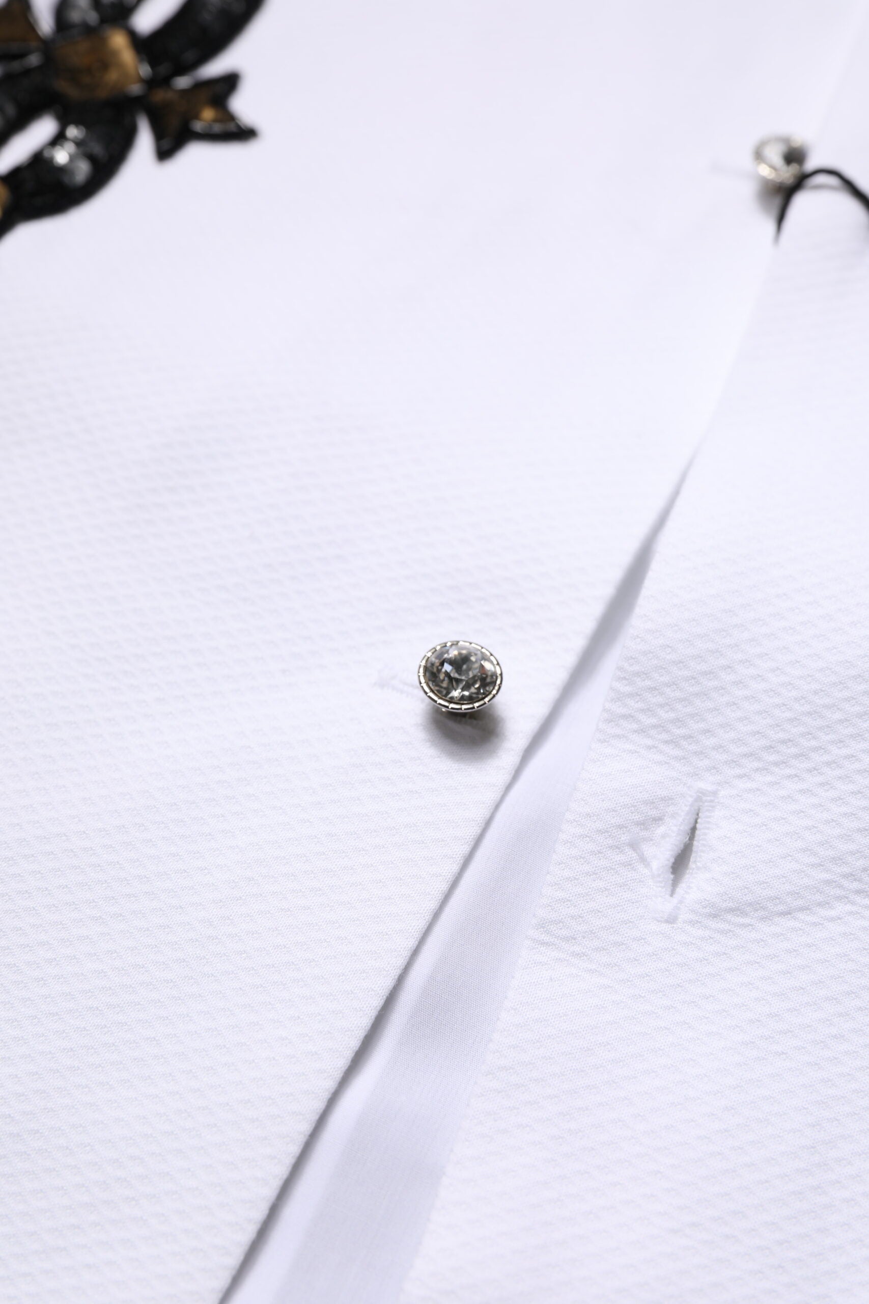 Chemise habillée Dolce & Gabbana blanche ornée d'embellissements pour homme