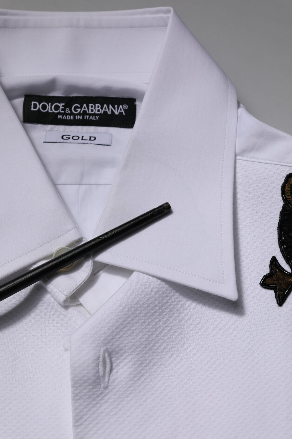 Chemise habillée Dolce & Gabbana blanche ornée d'embellissements pour homme