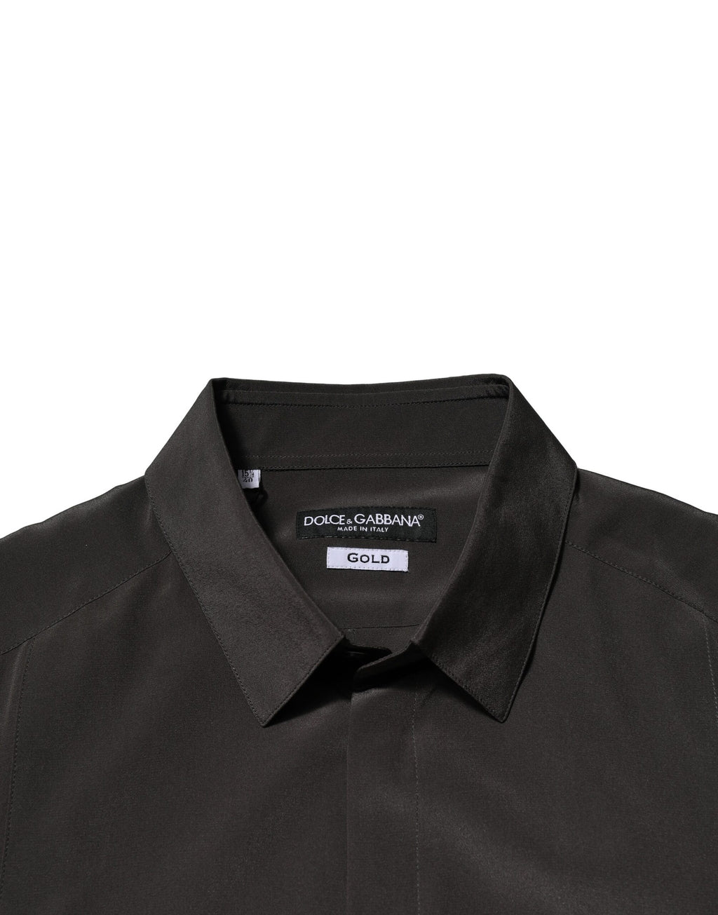 Chemise habillée Dolce & Gabbana en soie marron foncé GOLD pour homme