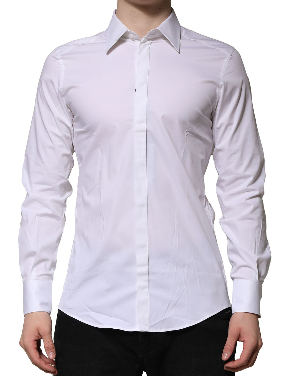 Chemise habillée Dolce & Gabbana Martini à manches longues blanche
