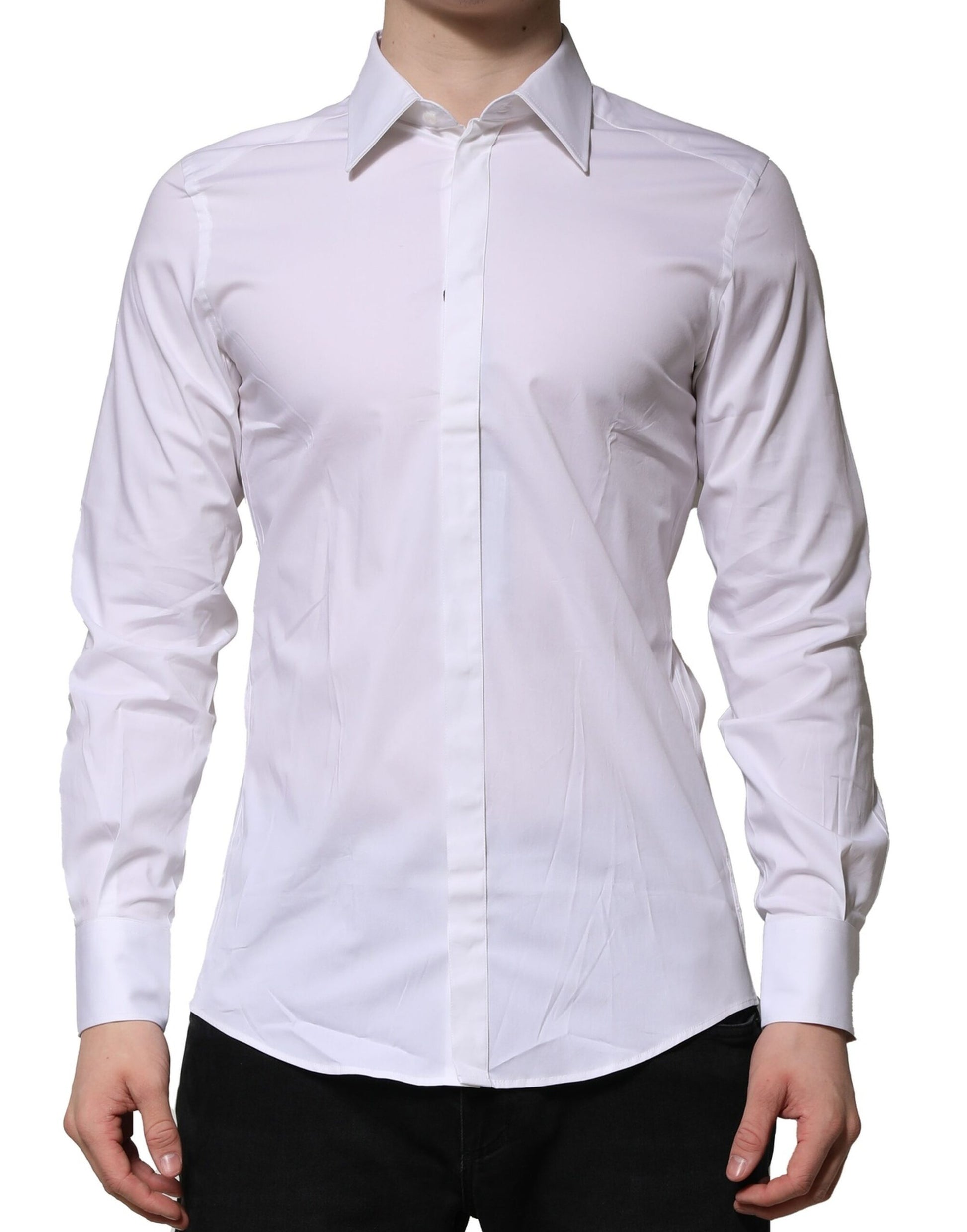 Chemise habillée Dolce & Gabbana Martini à manches longues blanche