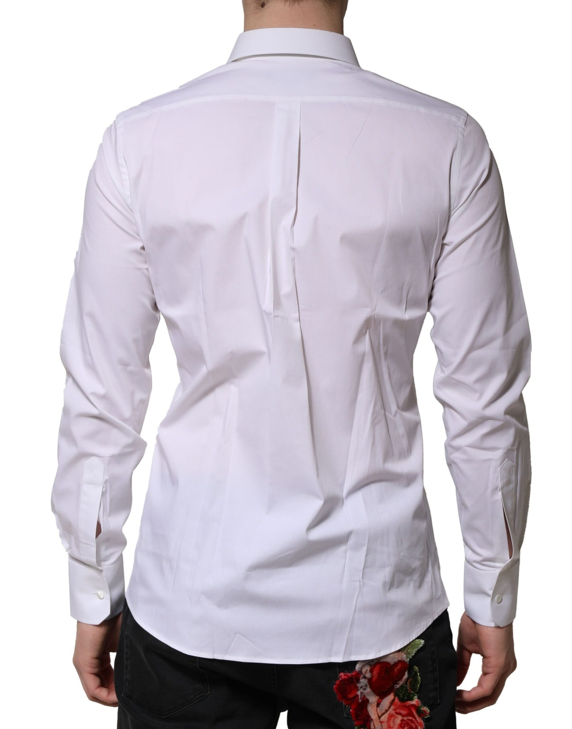 Chemise habillée Dolce & Gabbana Martini à manches longues blanche