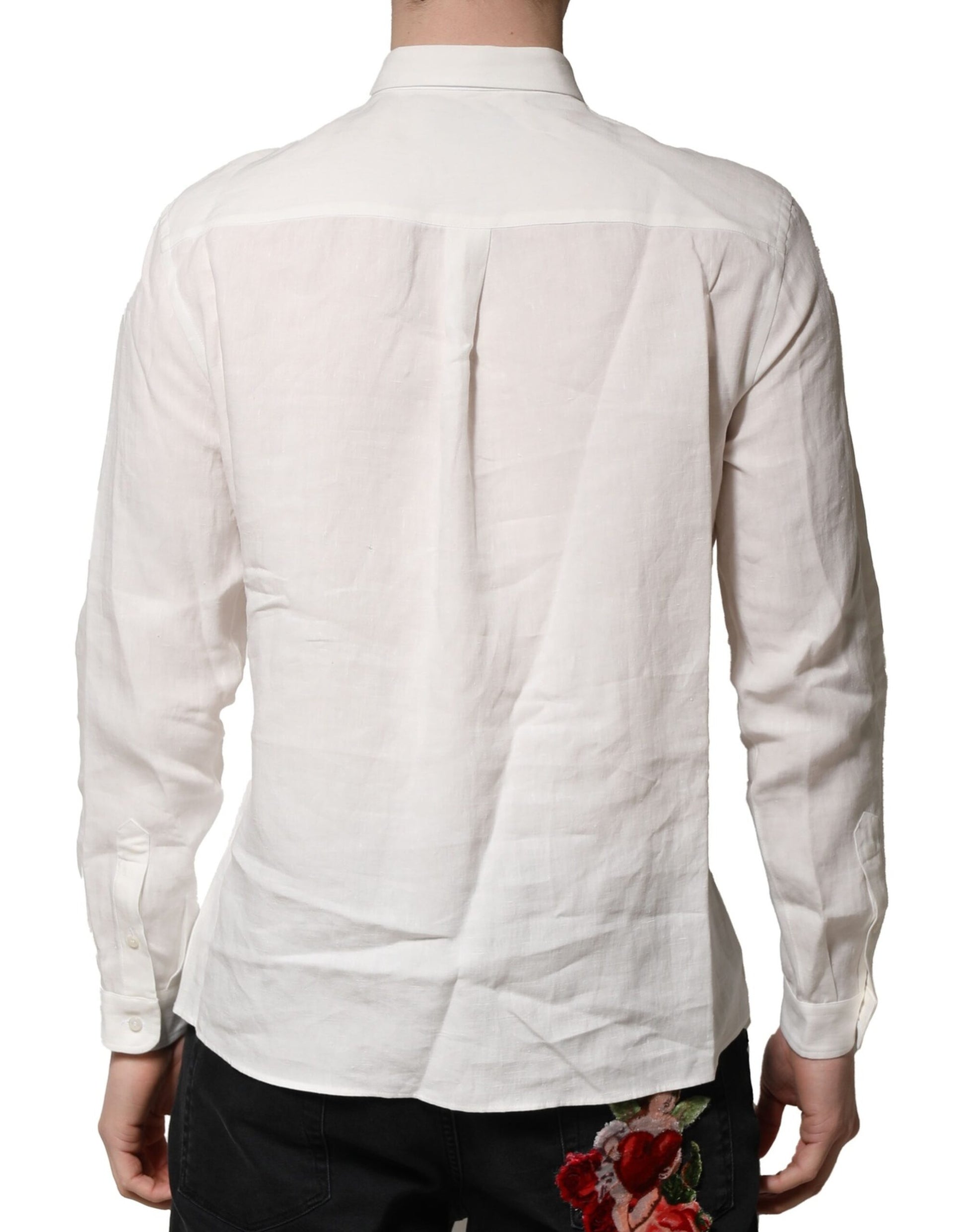 Chemise habillée Dolce & Gabbana blanche ornée d'une couronne DG