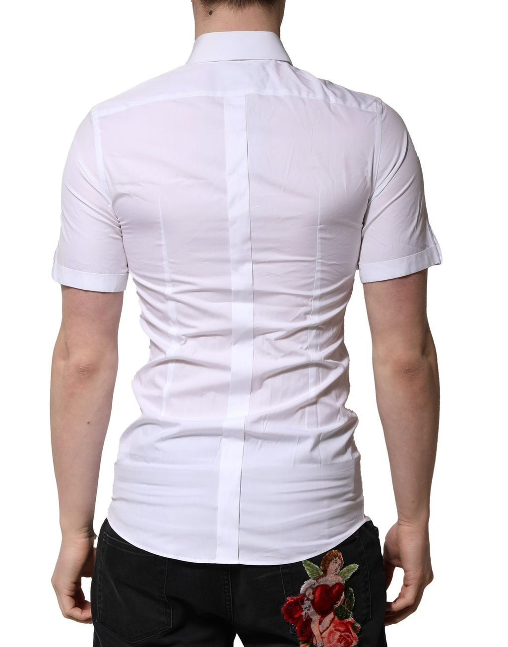 Chemise décontractée DOLCE & GABBANA manches courtes en coton blanc
