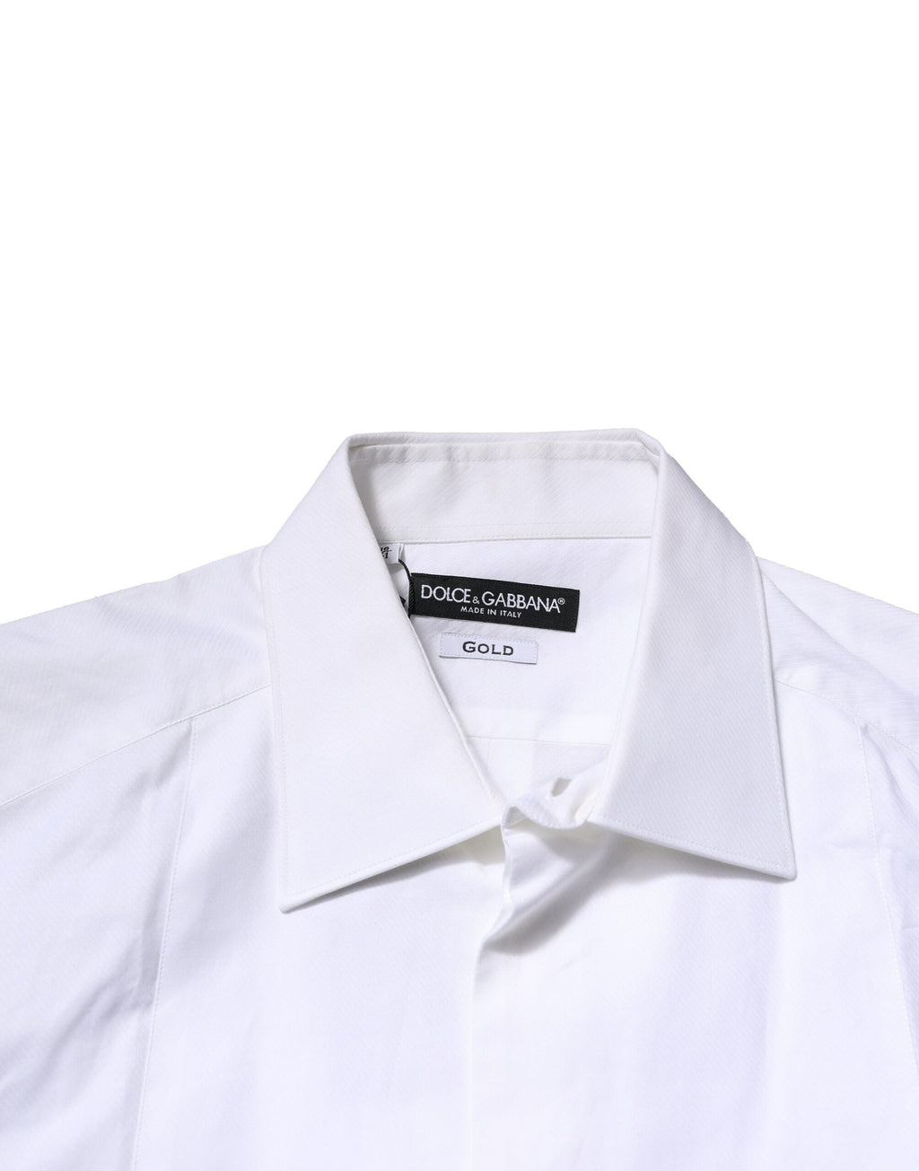 Chemise Homme Coton Popeline Blanche à Plastron Doré Dolce & Gabbana