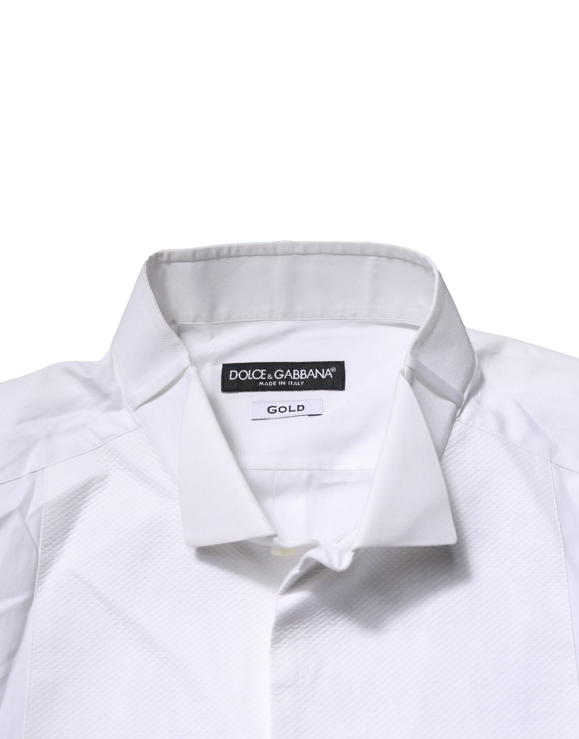 Chemise habillée Dolce & Gabbana GOLD Bib Poplin blanche pour homme