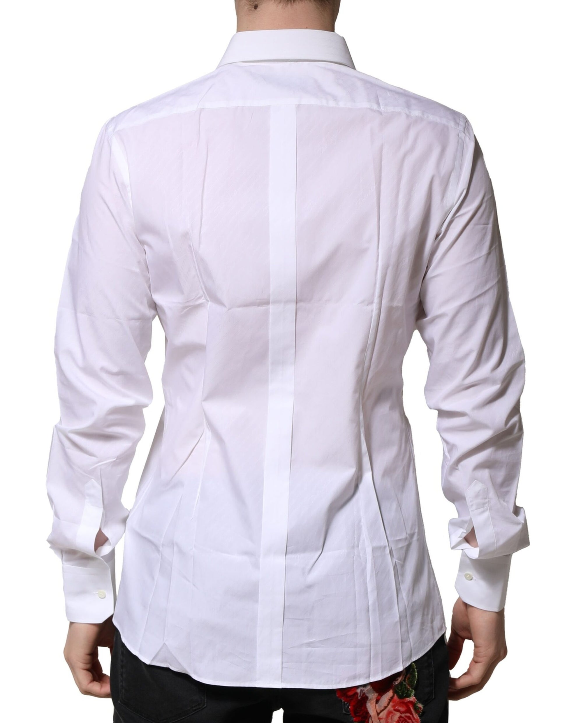 Chemise habillée formelle homme Dolce & Gabbana GOLD blanche manches longues