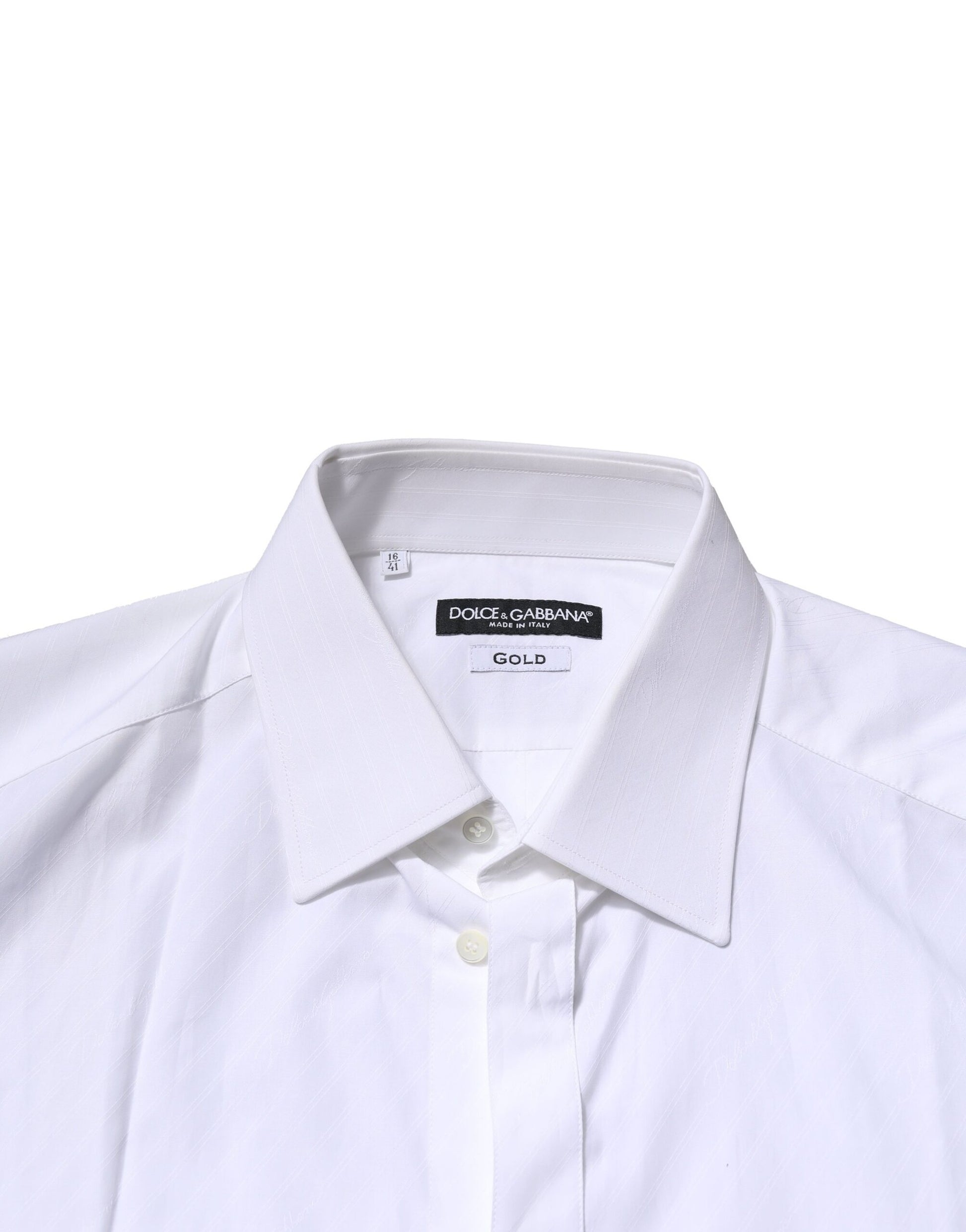 Chemise habillée formelle homme Dolce & Gabbana GOLD blanche manches longues
