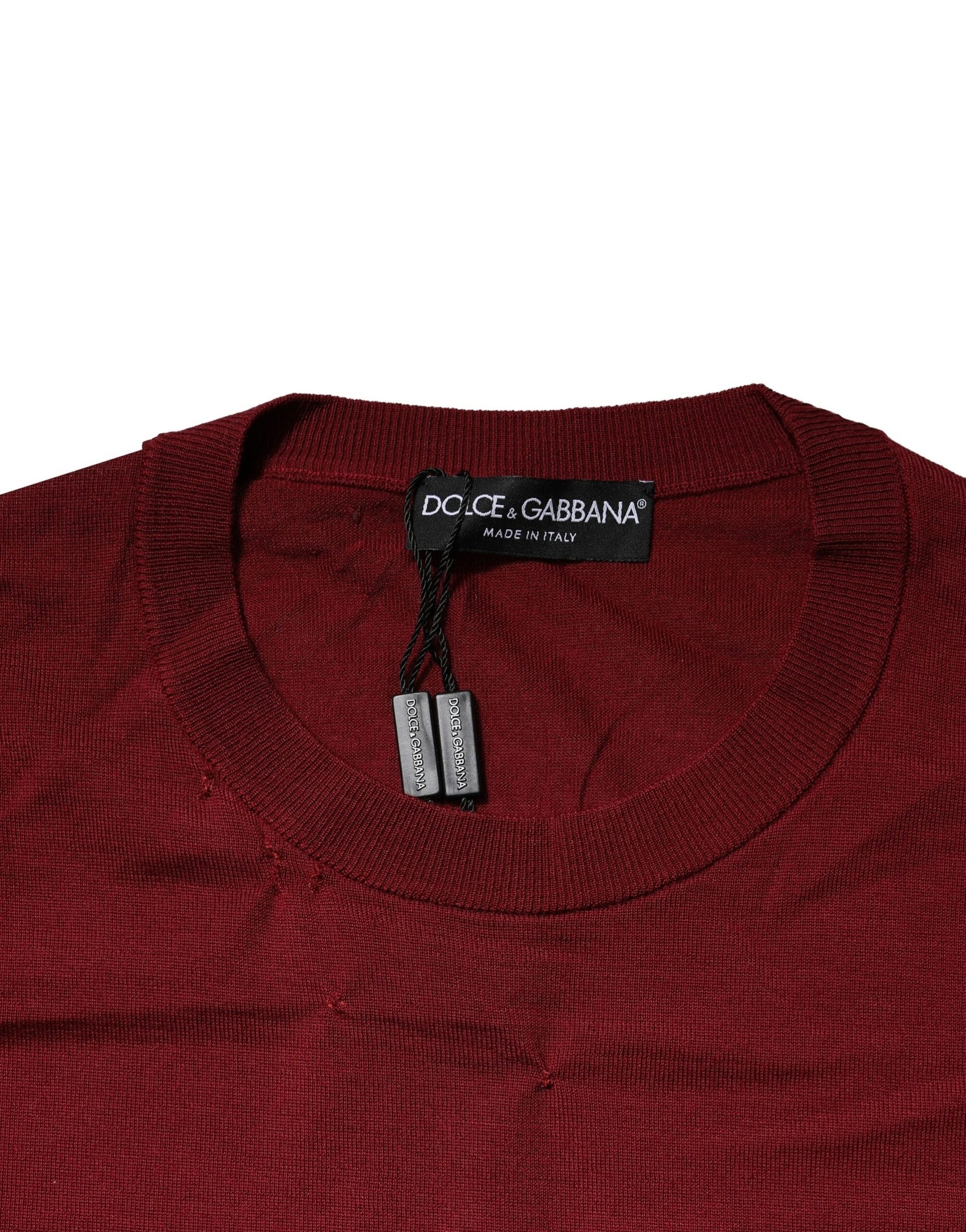 Pull en cachemire bordeaux Dolce & Gabbana à col rond