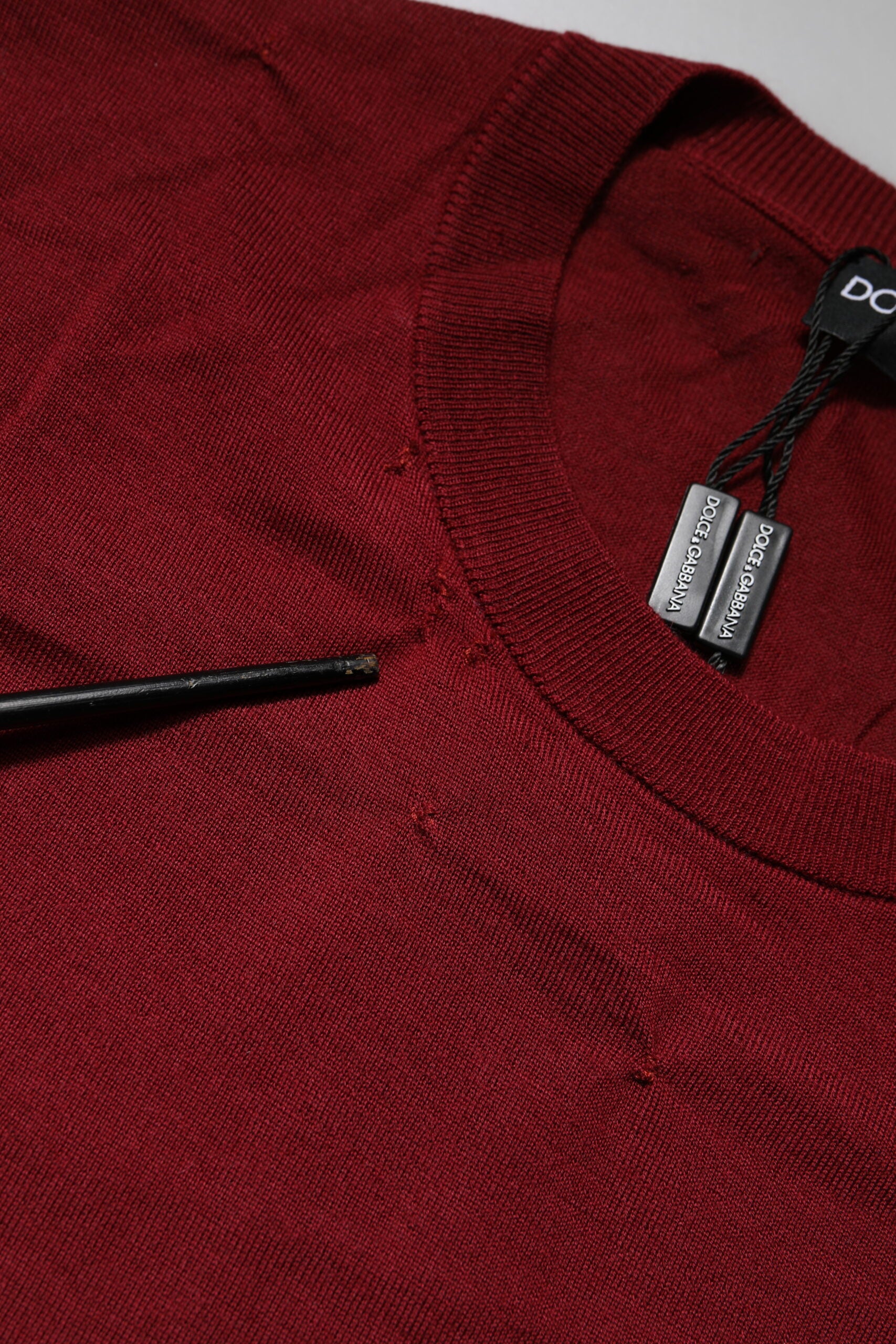 Pull en cachemire bordeaux Dolce & Gabbana à col rond