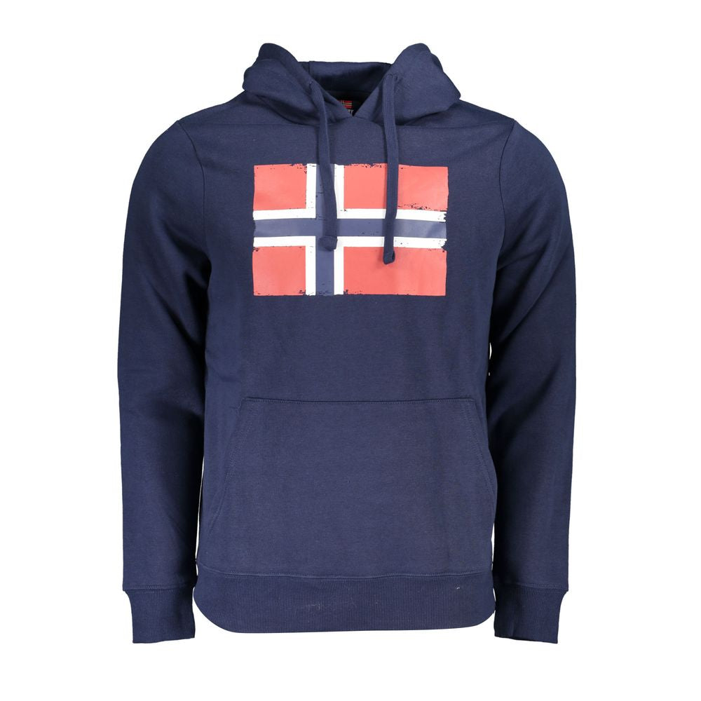 Sweat-shirt à capuche bleu en coton pour homme Norvège 1963