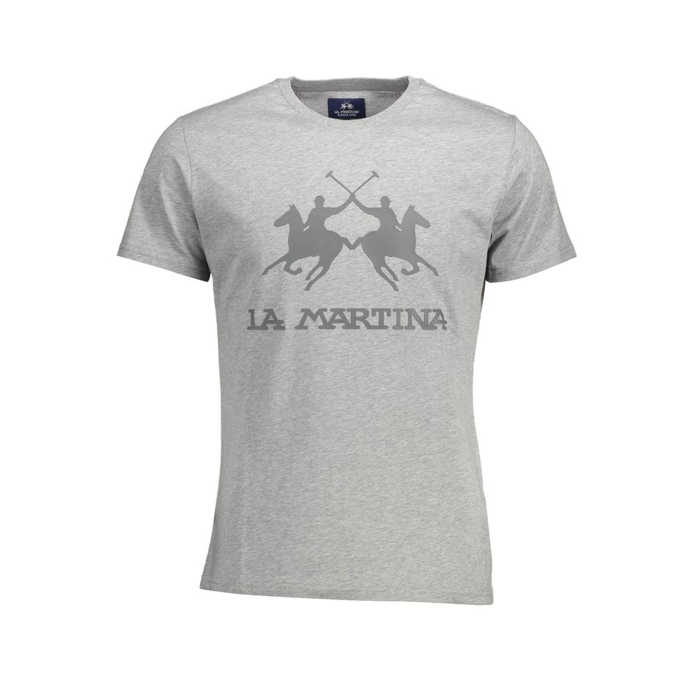 T-shirt en Coton Grigio pour Homme La Martina